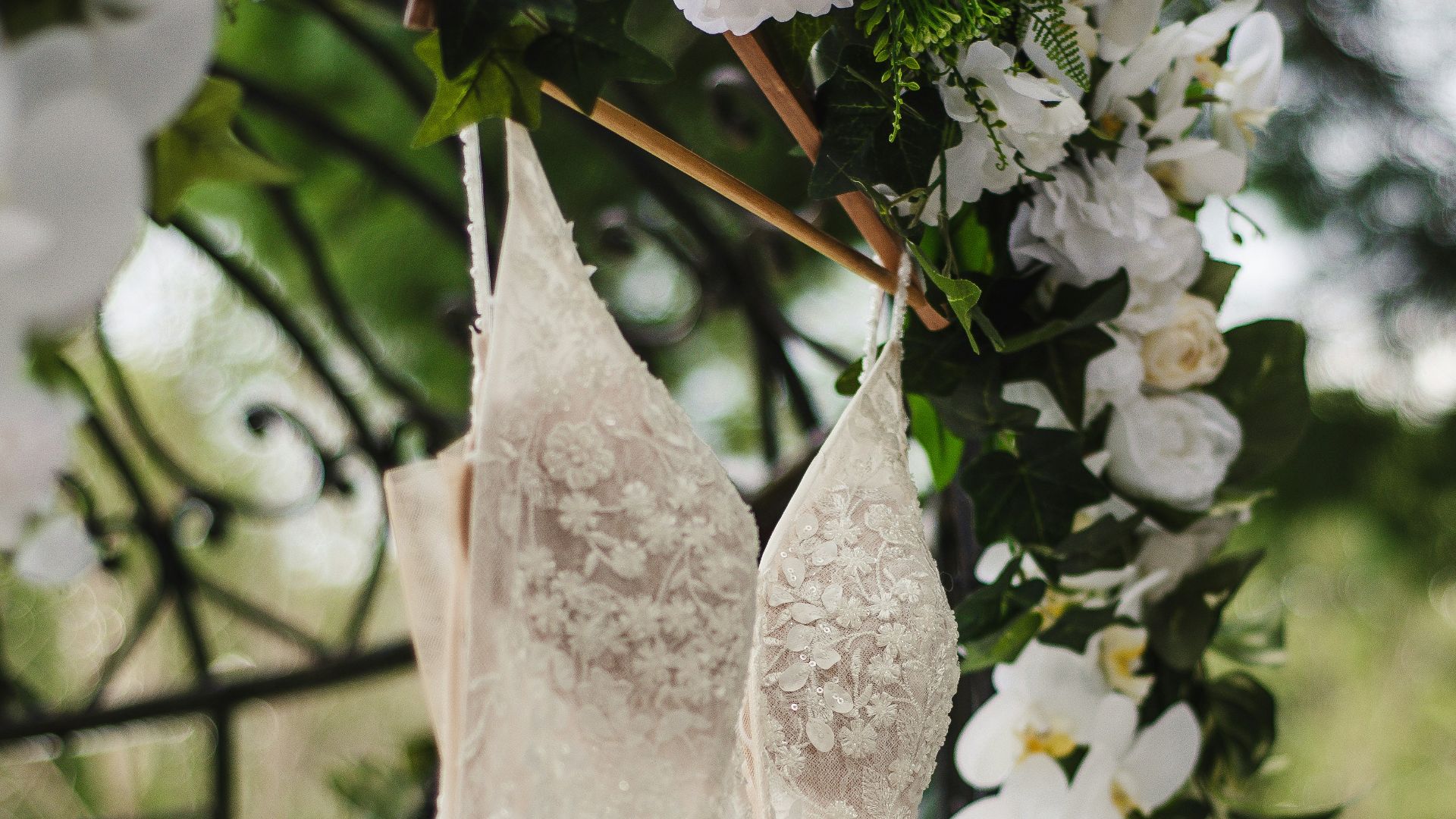 white floral lace spaghetti strap dress