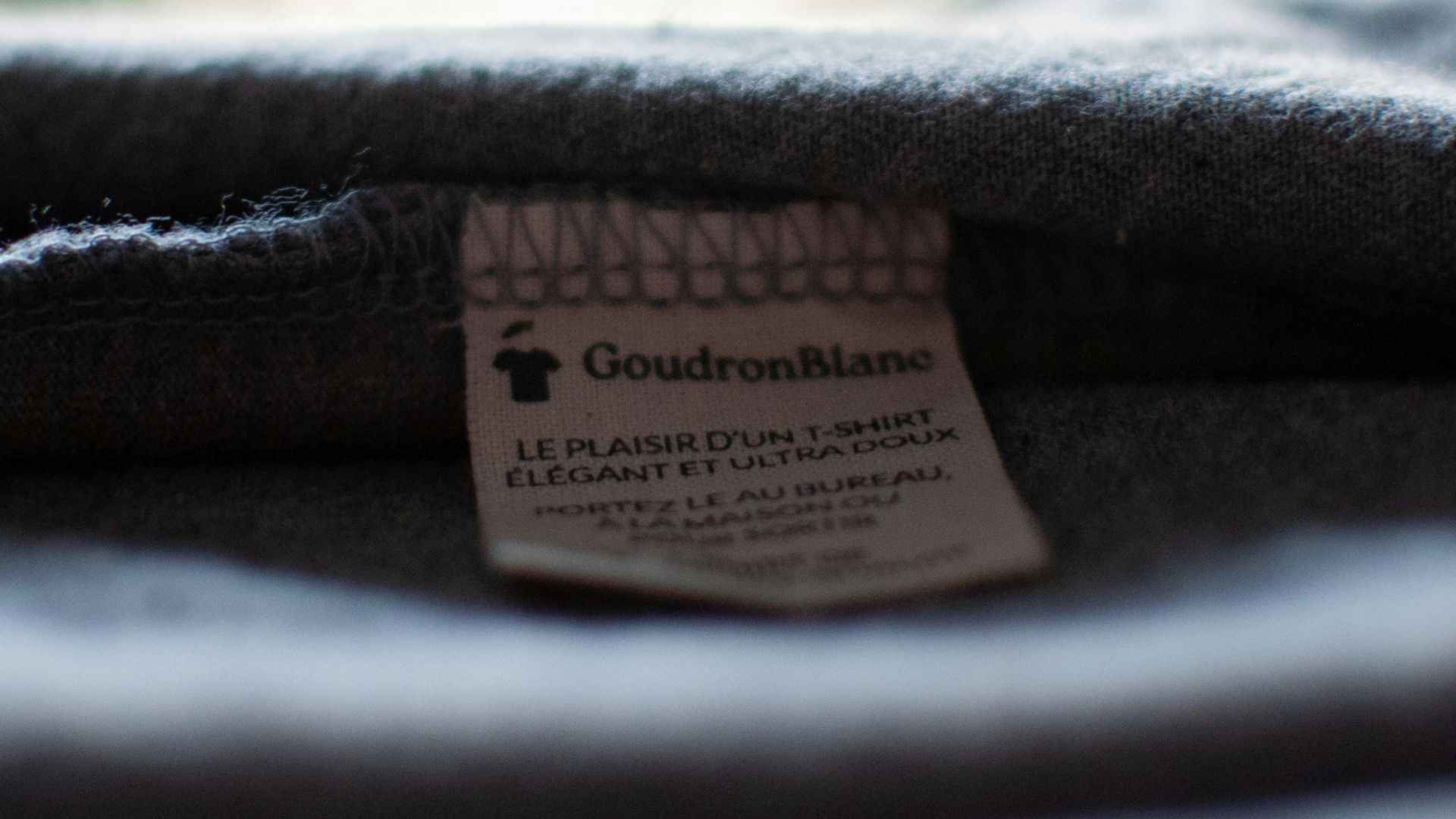 a close up of a label on a shirt