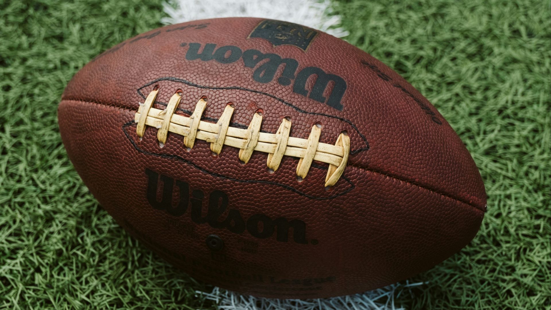 brown Wilson American football on grass