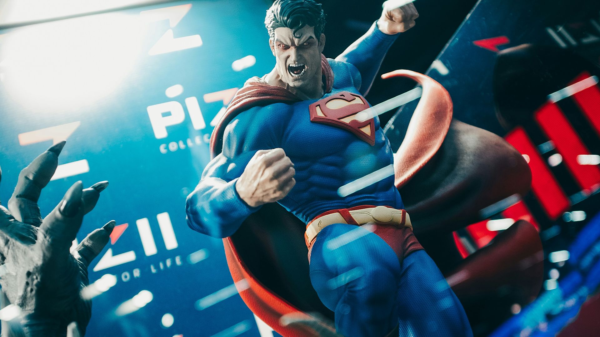 a statue of a man in a superman suit