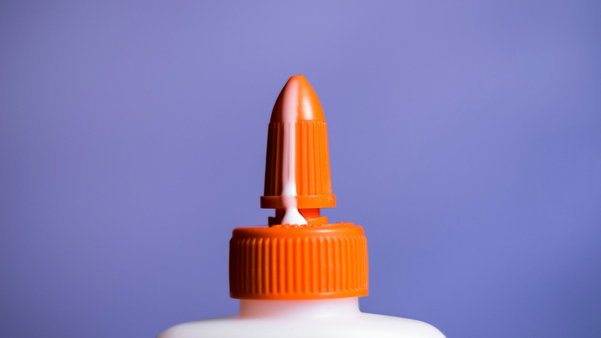 spilled glue on bottle