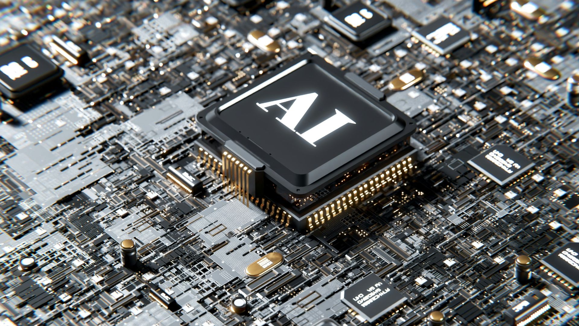 a computer chip with the letter a on top of it