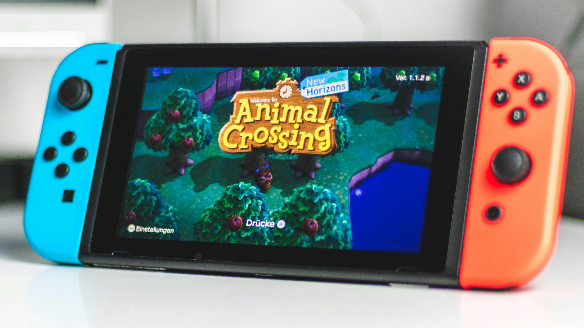 blue nintendo switch game console