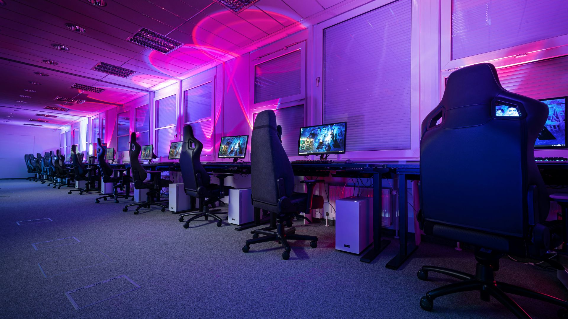 a group of people playing a video game