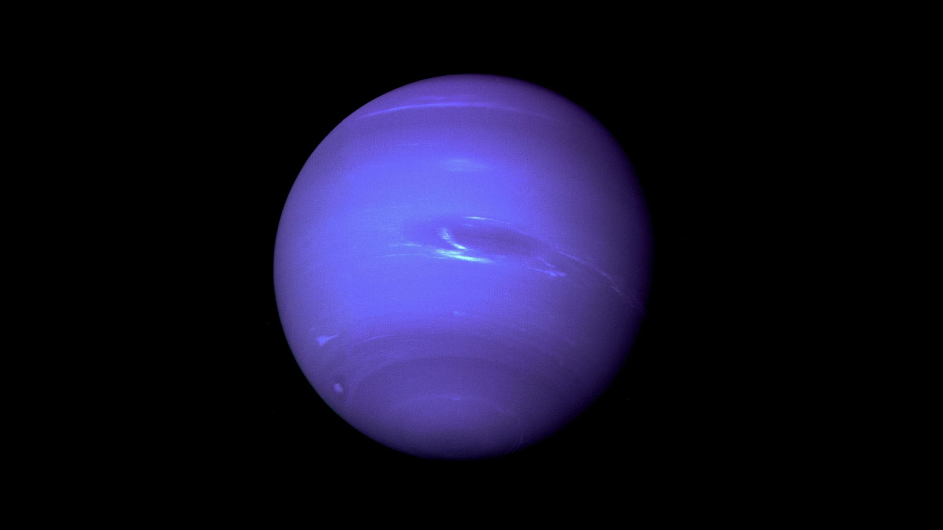 Neptune on a black background