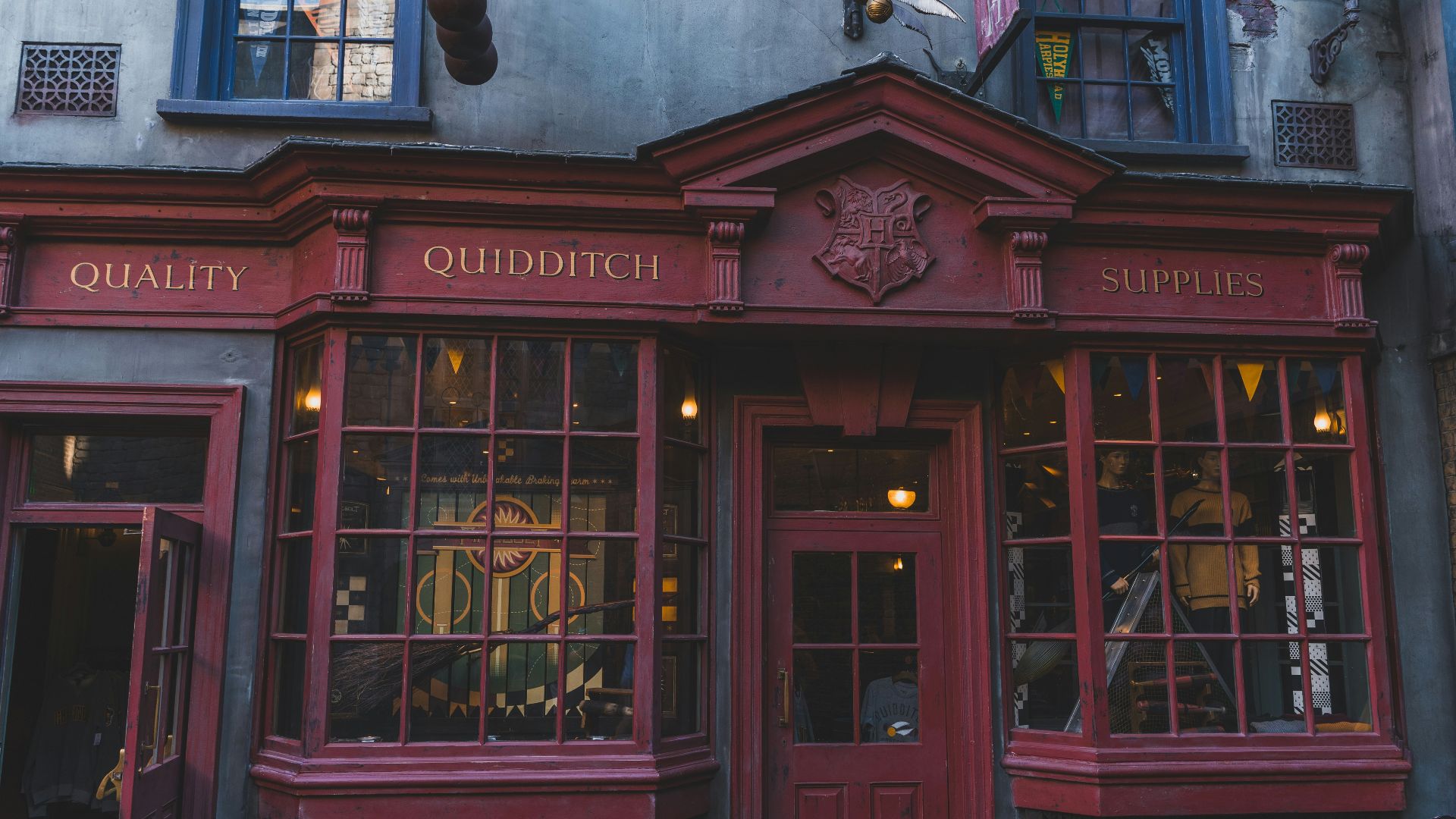 red wooden door with glass
