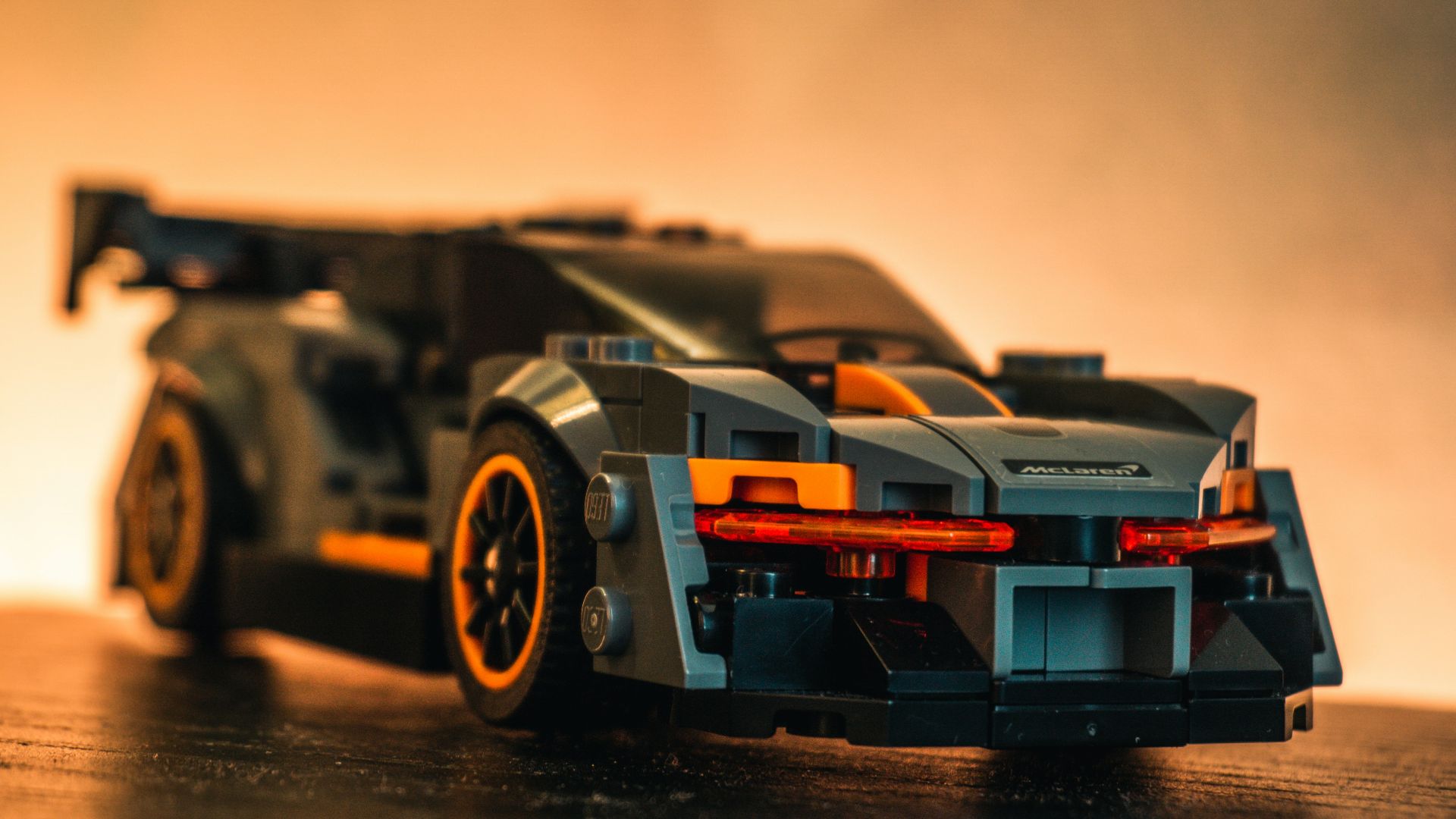 black and orange lego toy