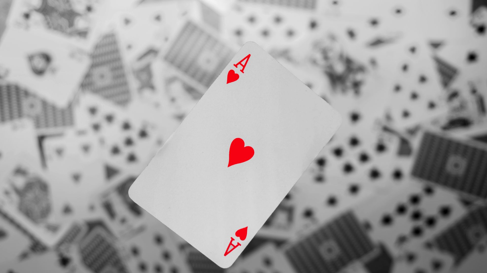 focus photography of Ace of Hearts