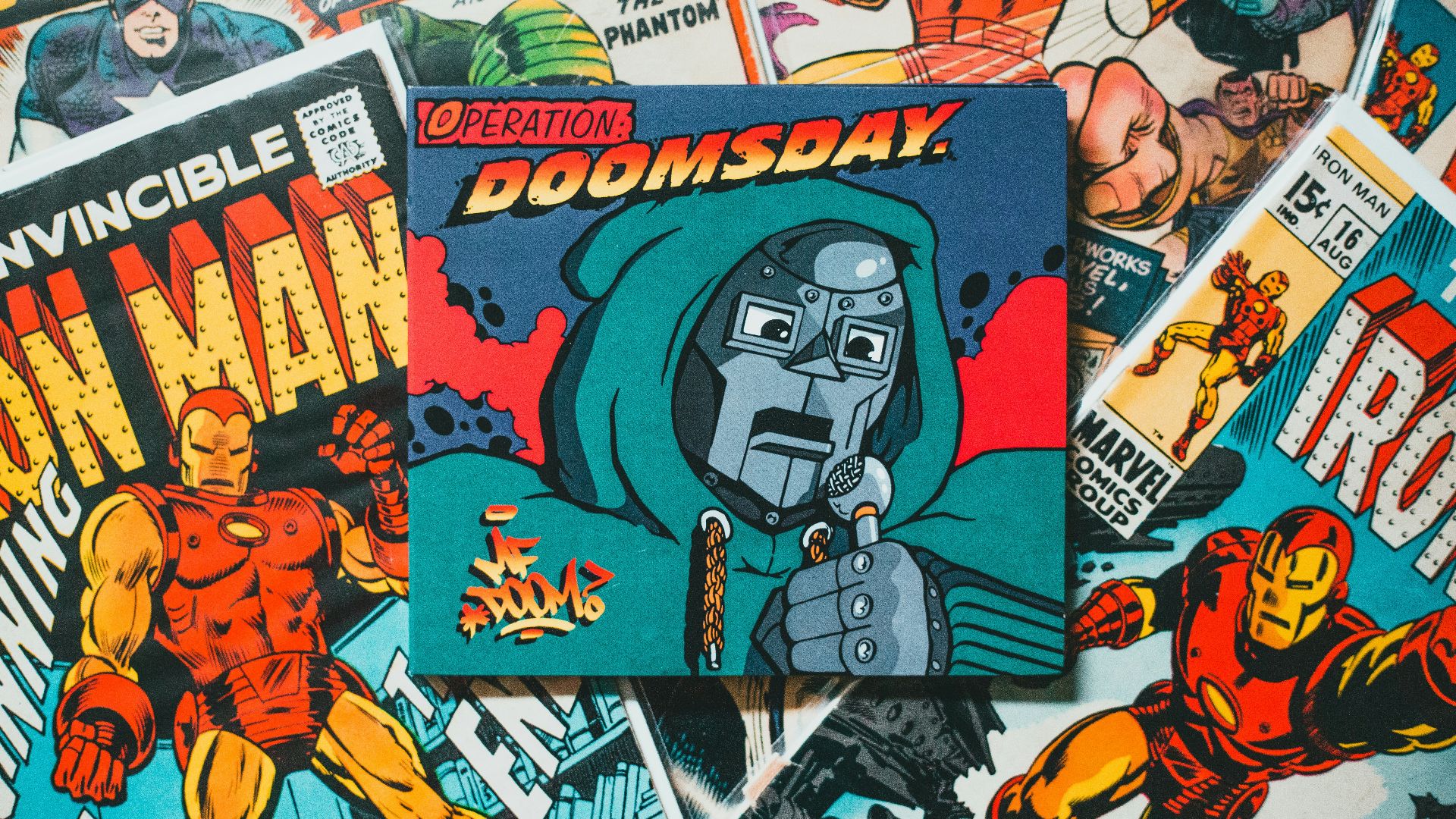 a bunch of comic books laying on top of each other