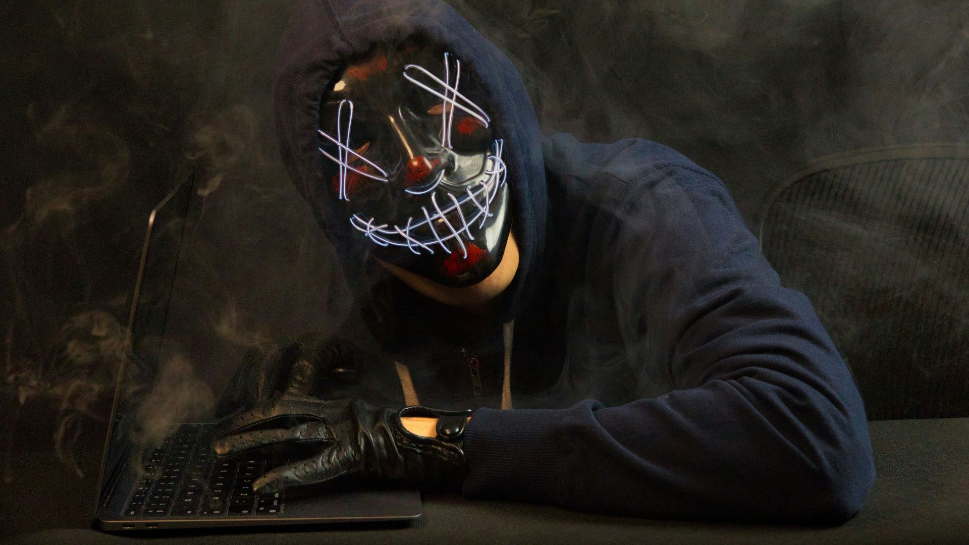 a man wearing a mask