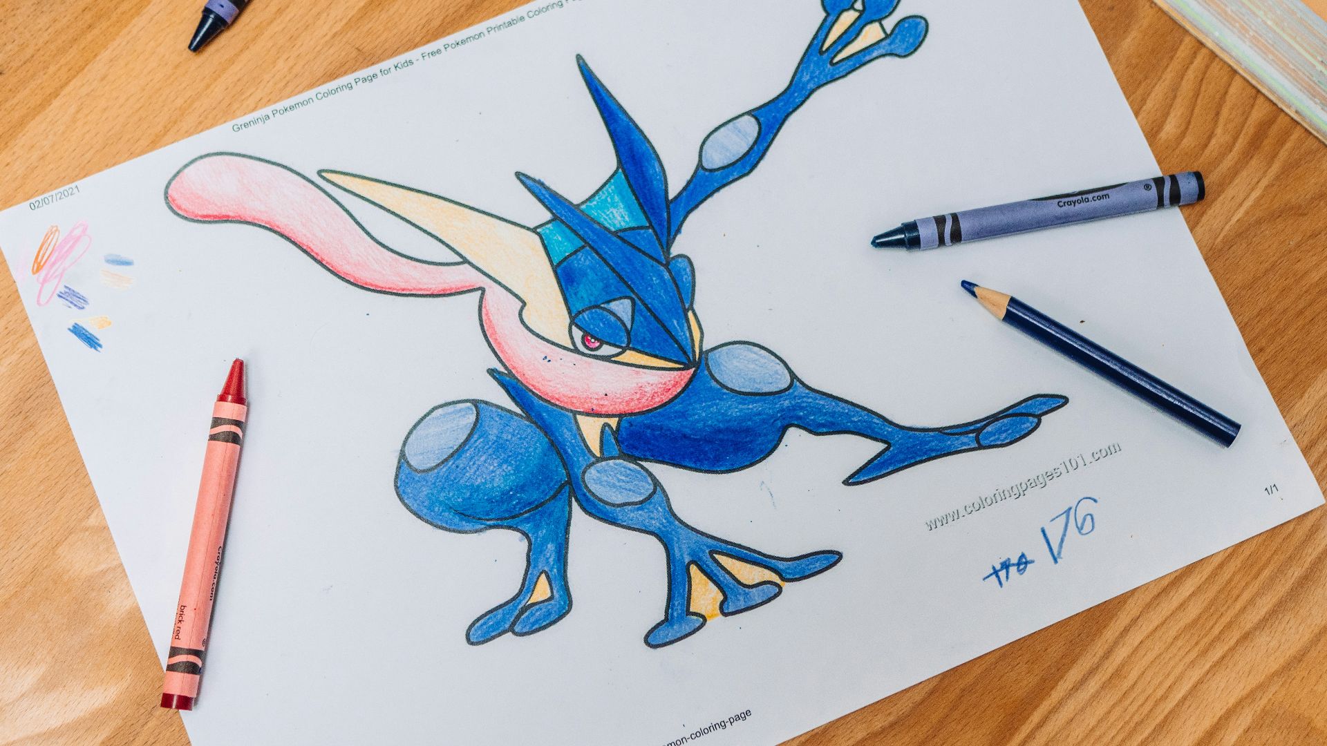 blue and red dragon drawing