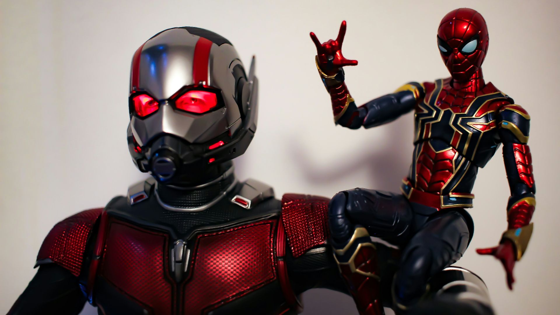 red and black robot action figure