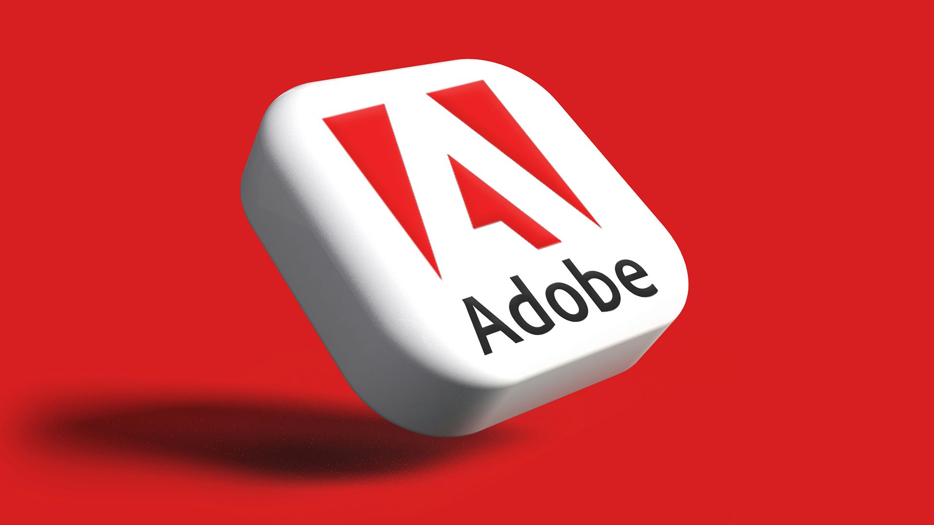 the adobe logo on a red background