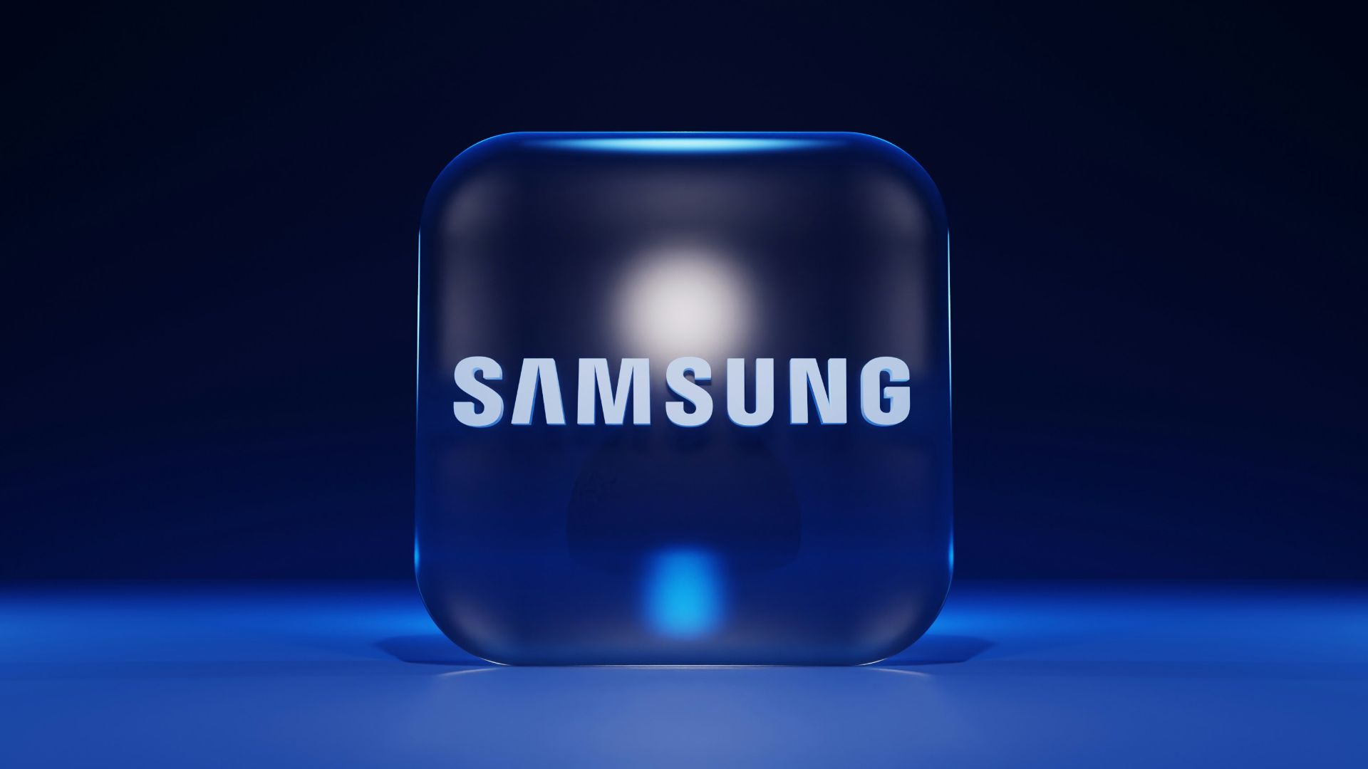 a blue cube with a white logo