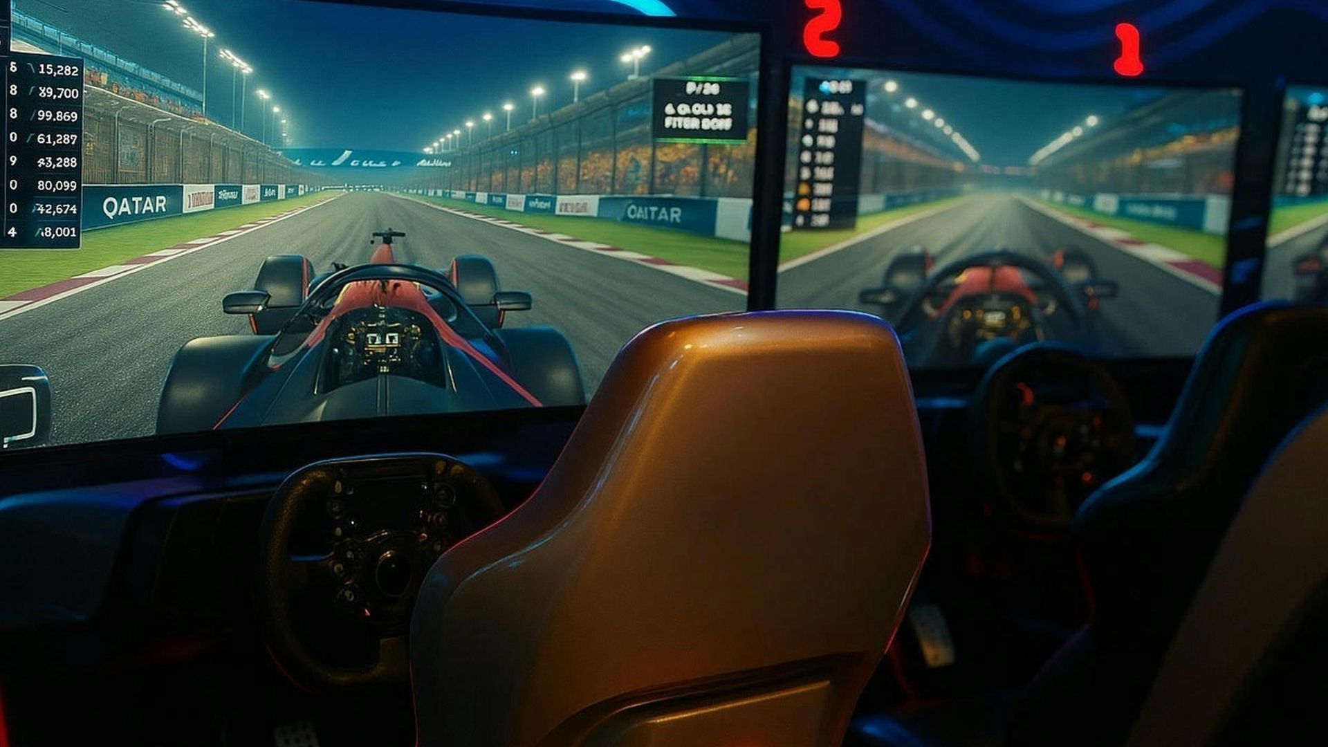 Race car simulators offer an immersive driving experience.