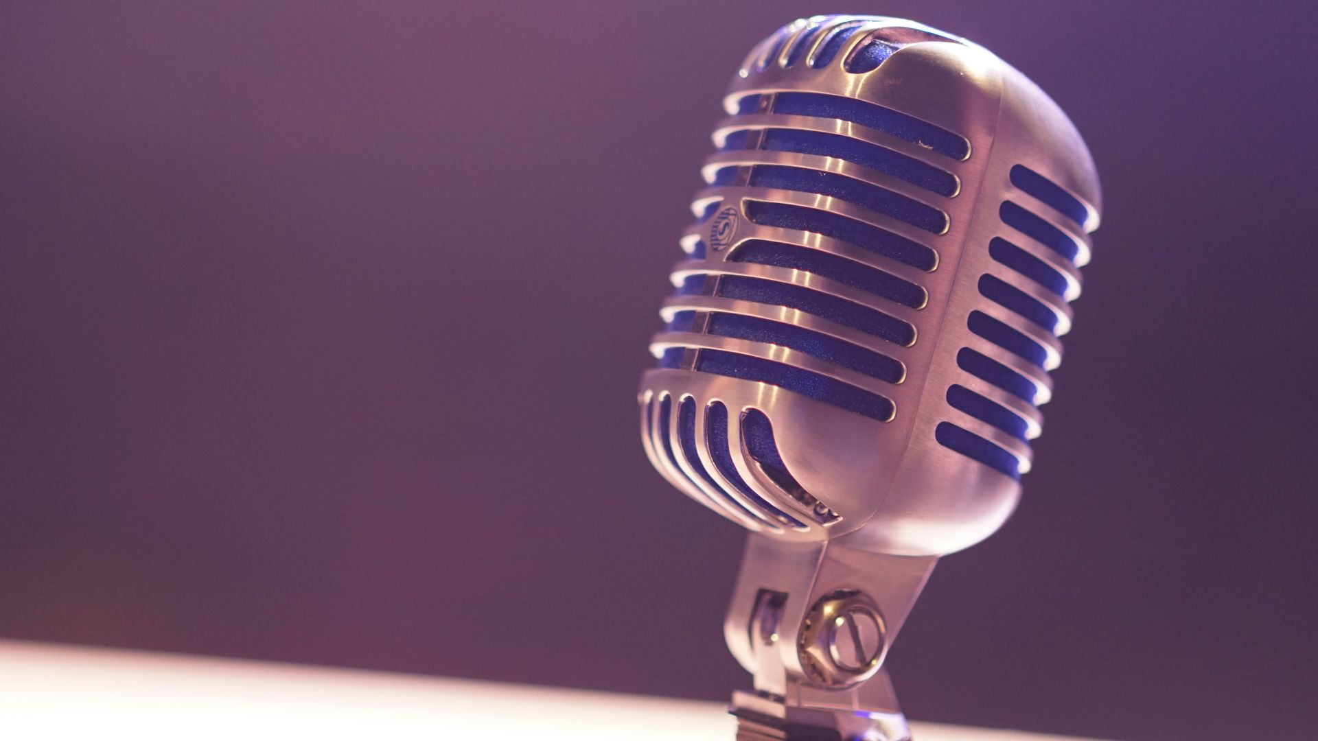 condenser microphone with black background