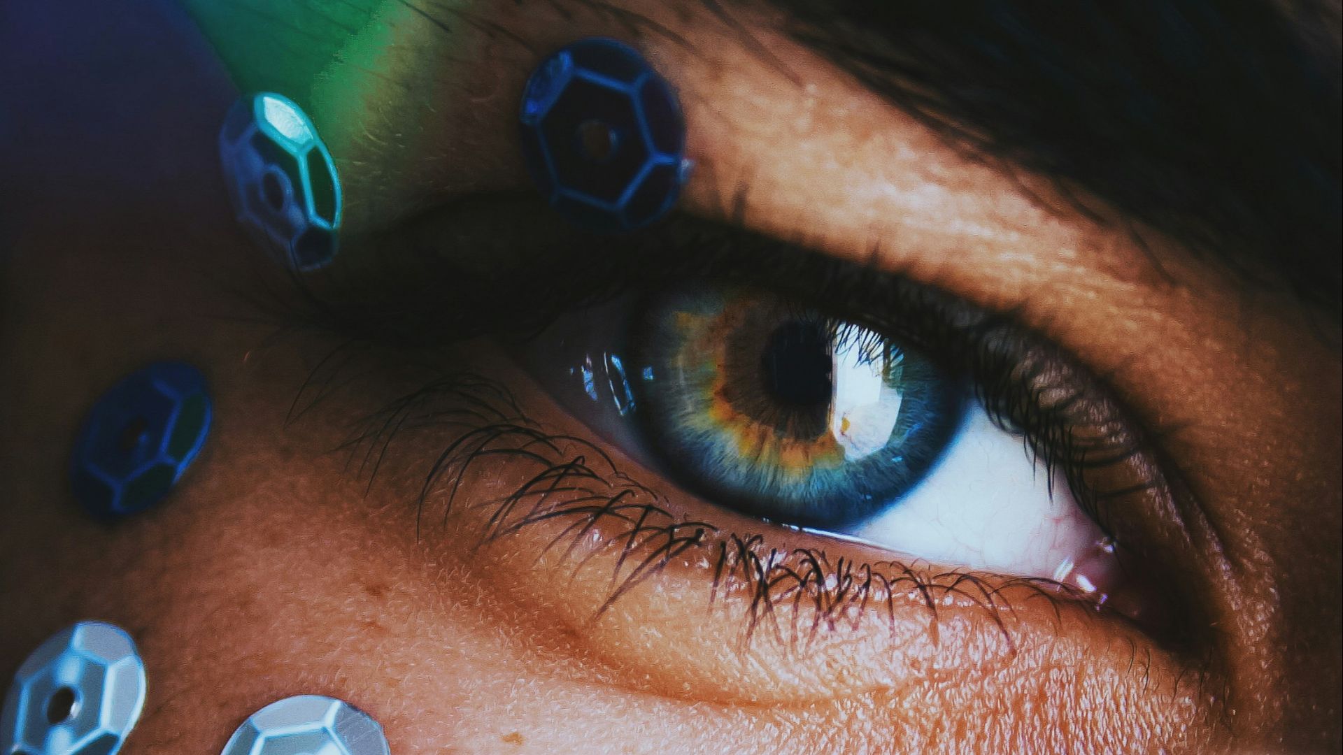 brown and black eye illustration