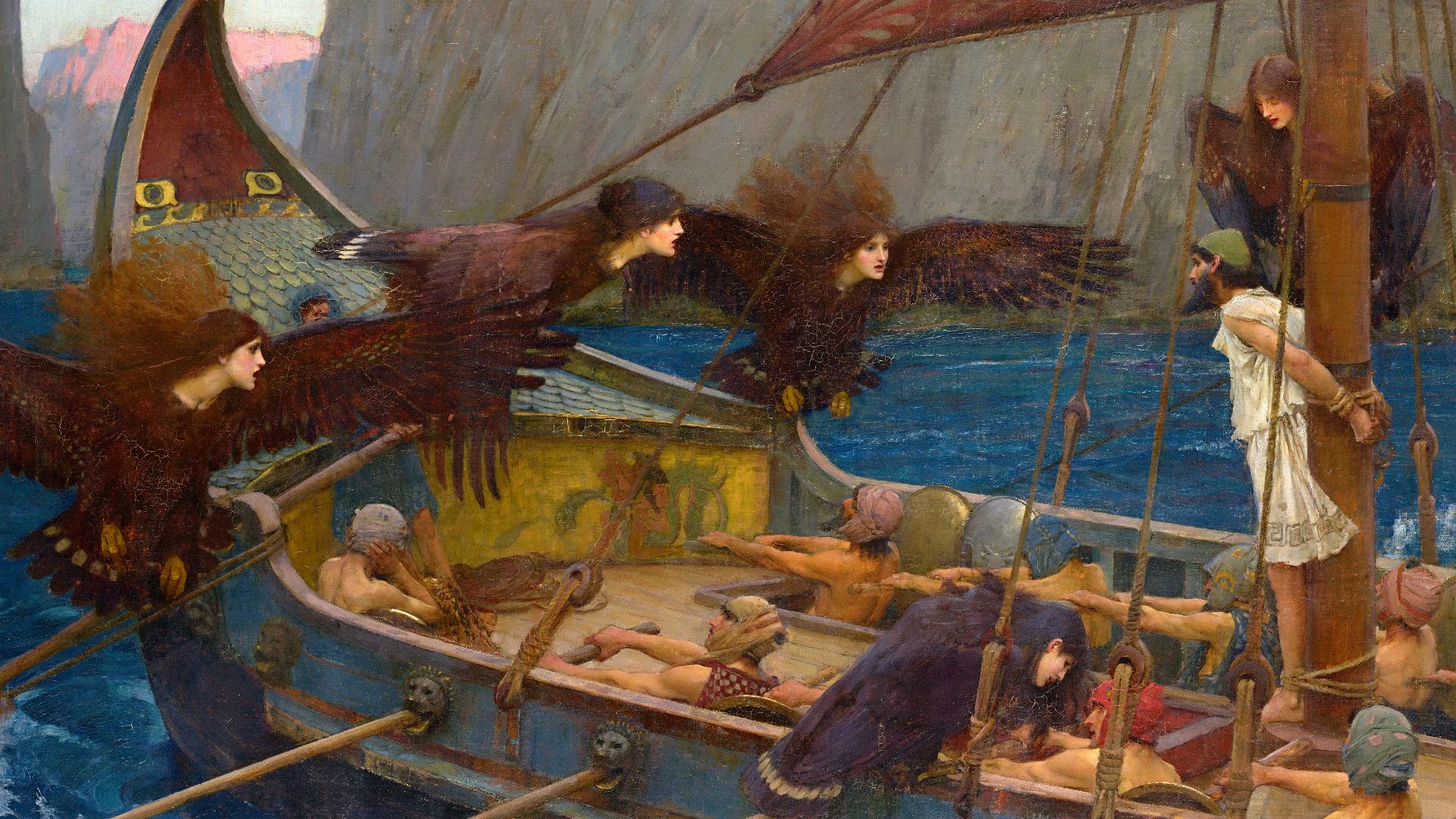 File:WATERHOUSE - Ulises y las Sirenas (National Gallery of Victoria, Melbourne, 1891. Óleo sobre lienzo, 100.6 x 202 cm).jpg