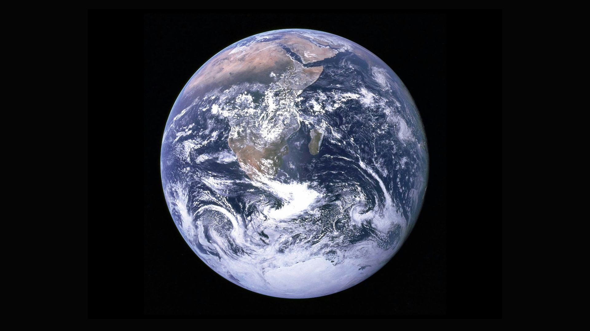 Earth with clouds above the African continent
