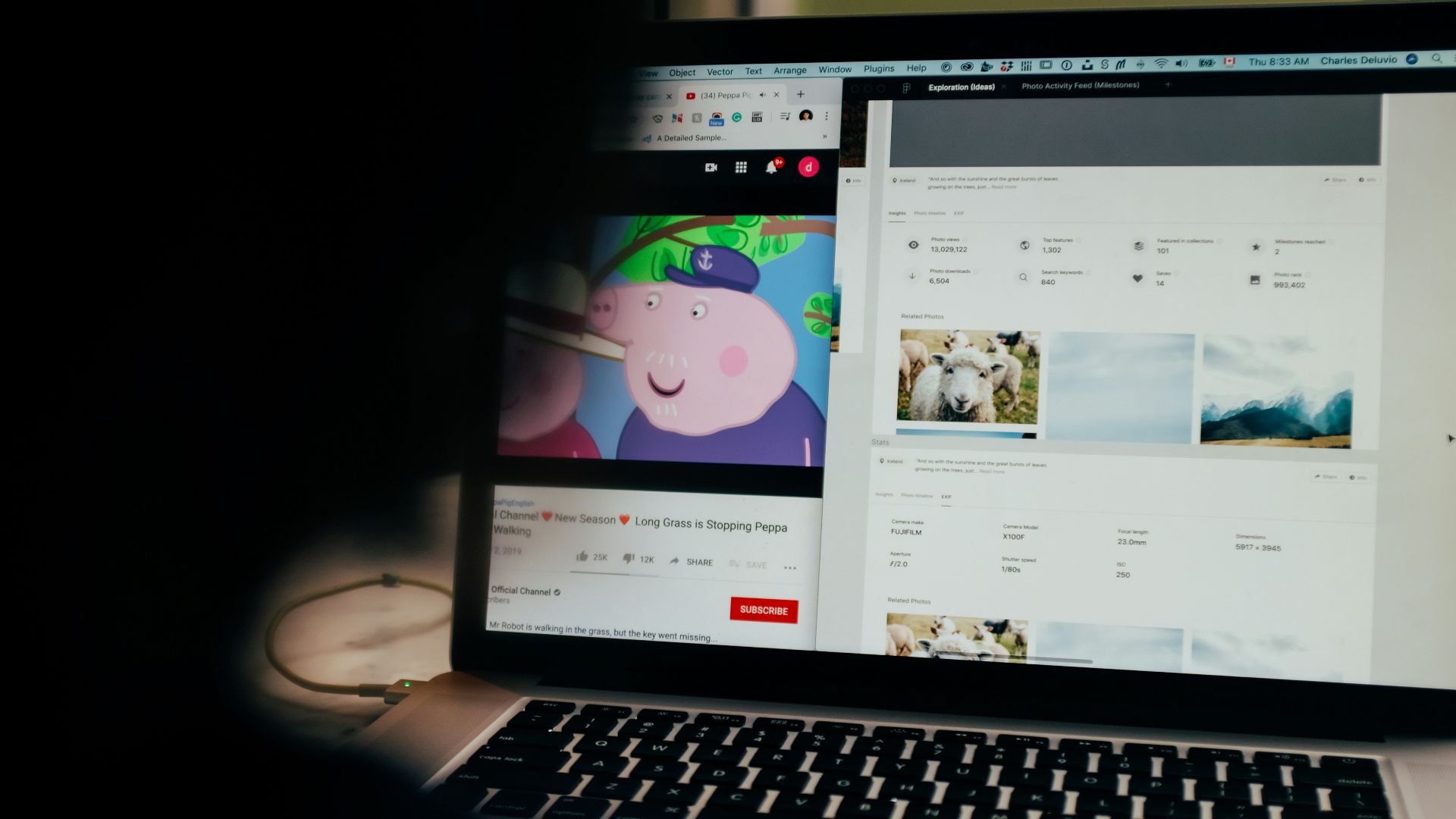 macbook pro turned on displaying facebook page