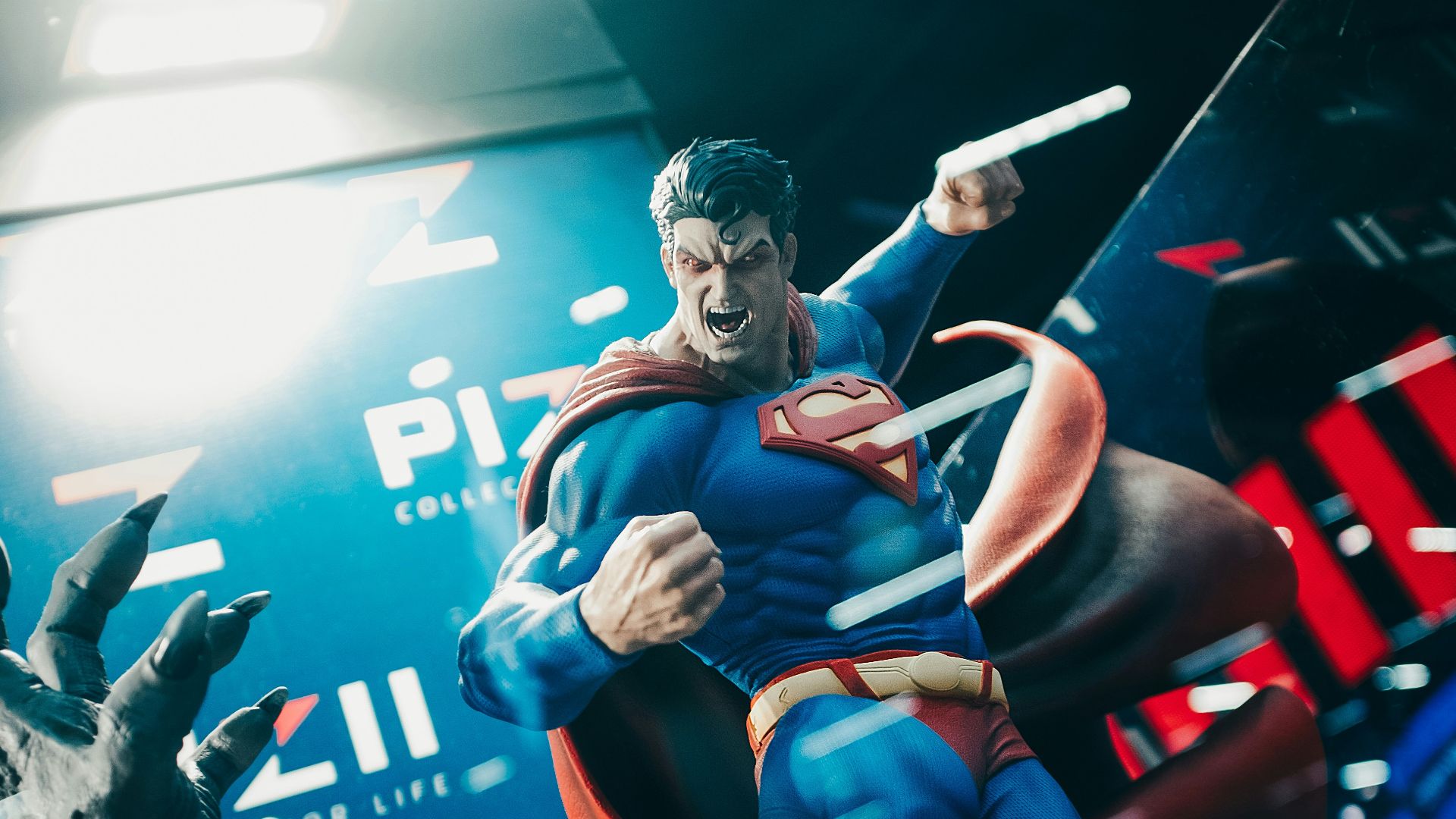 a statue of a man in a superman suit