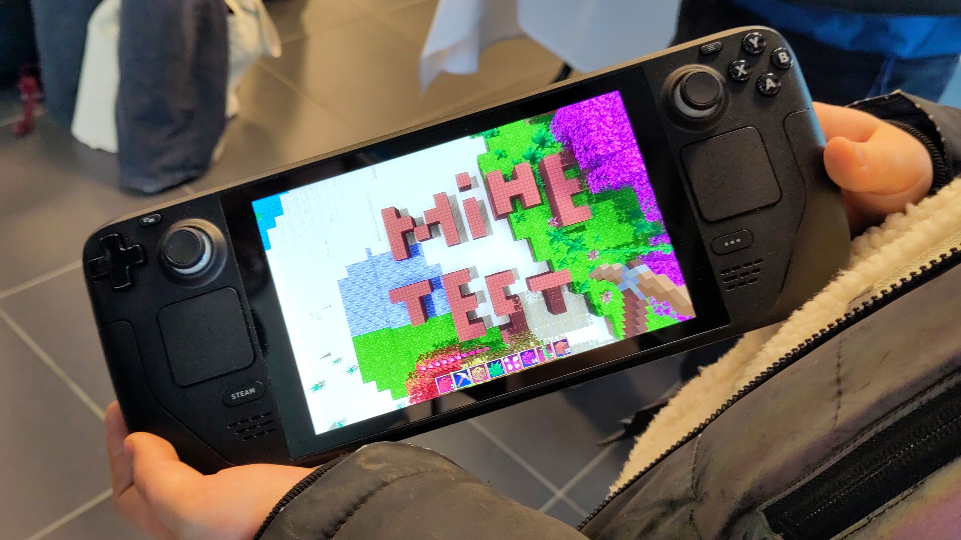 File:Minetest on Steam Deck device - FOSDEM 2024.jpg