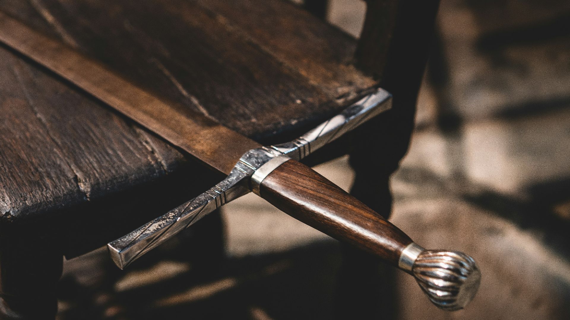 brown wooden handle bar on brown wooden table