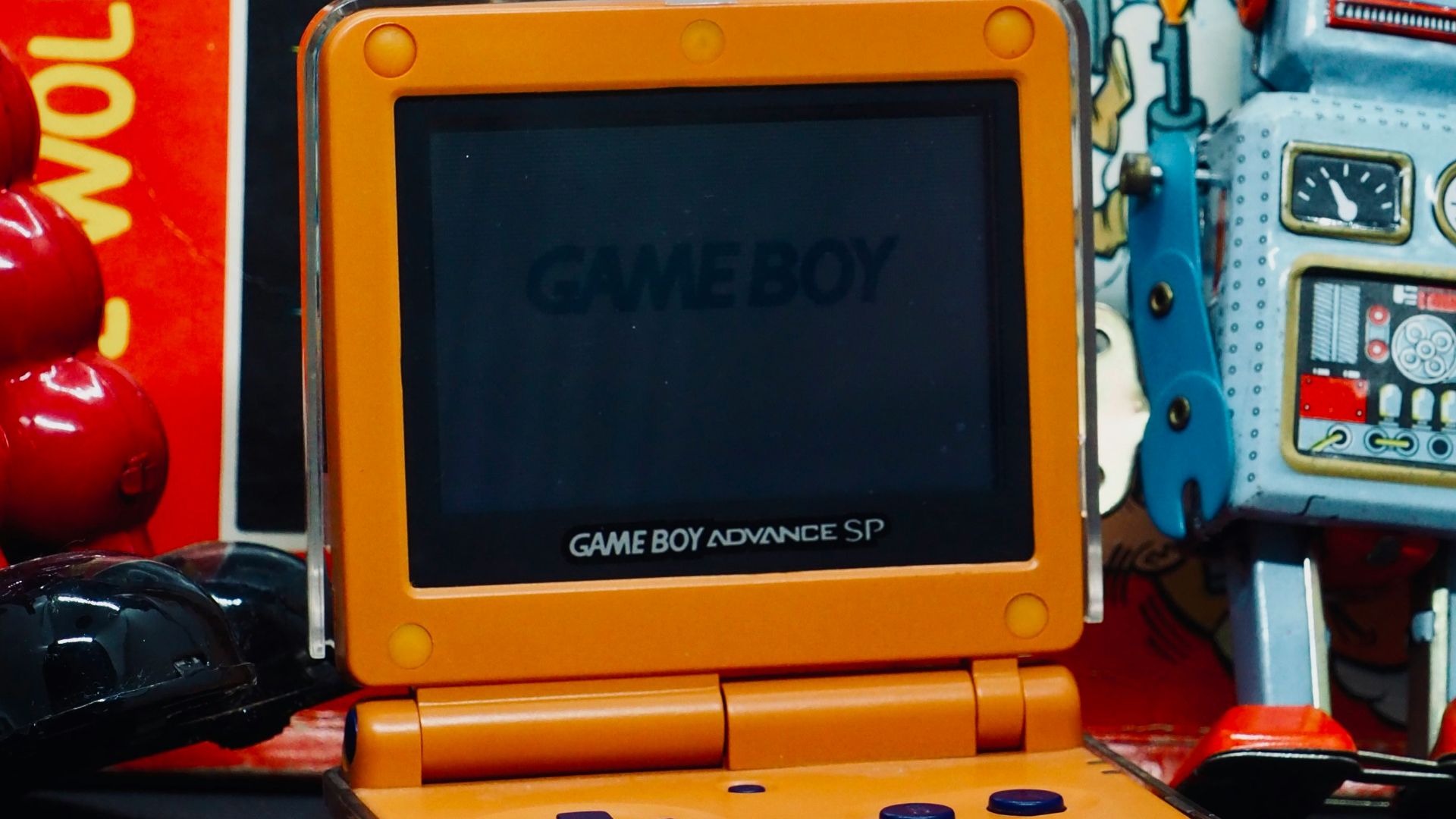 a yellow computer on a table