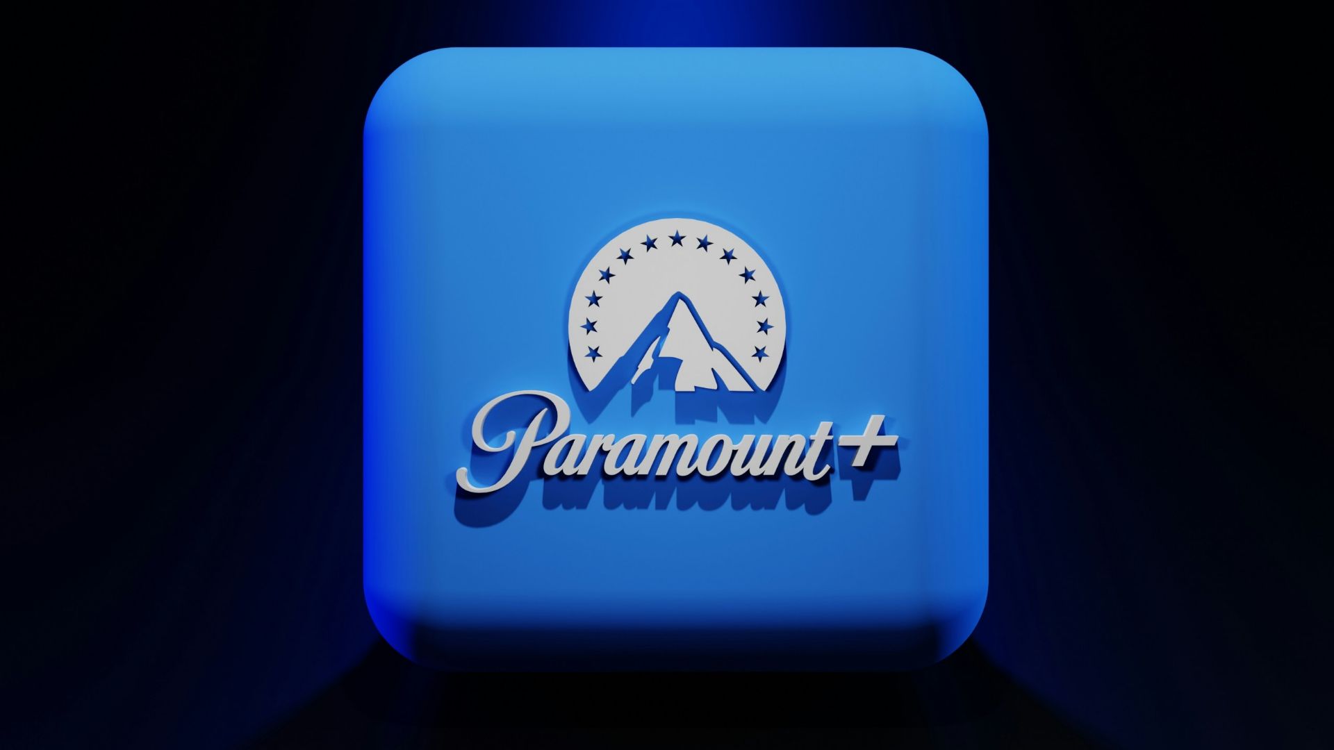 a blue container with a logo