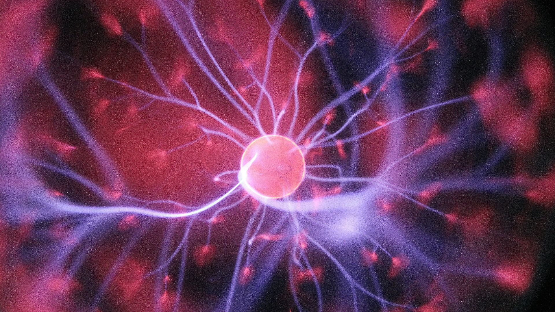 purple and pink plasma ball