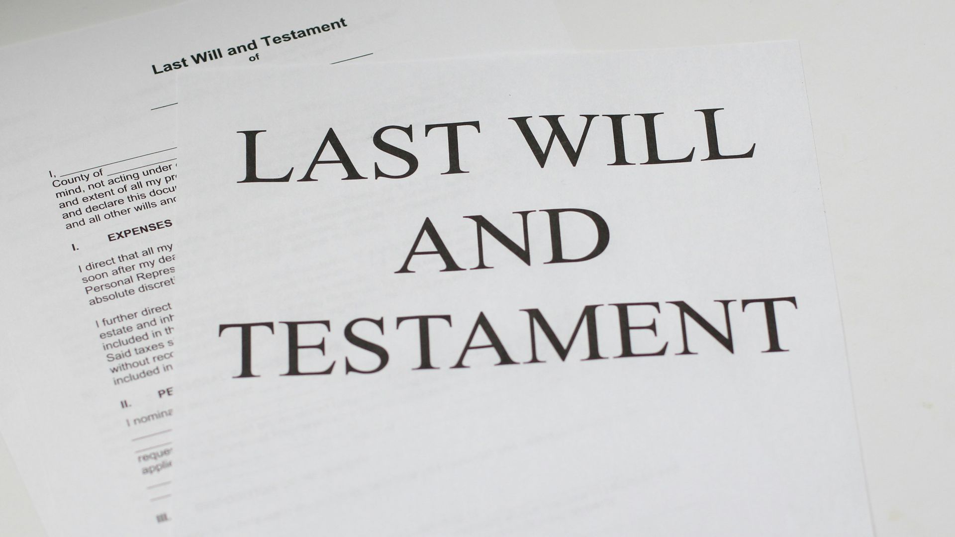 last will and testament white printer paper