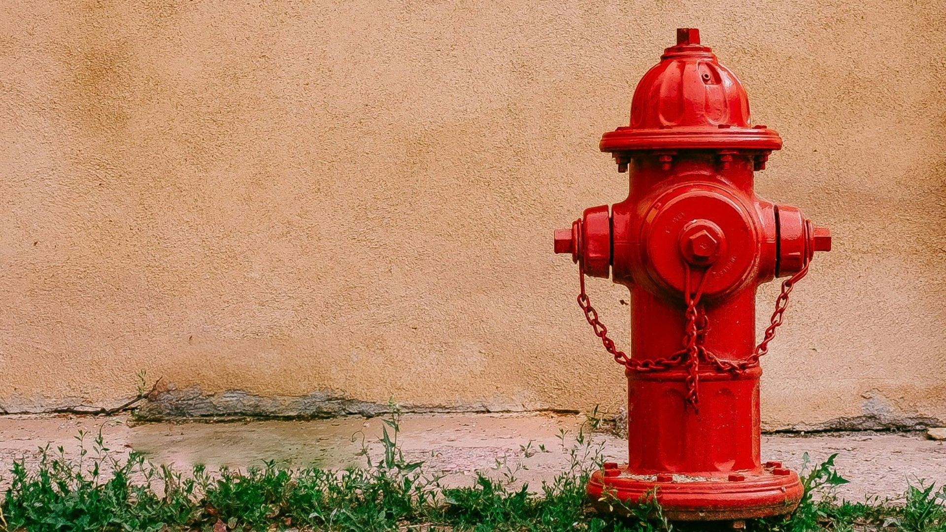 fire hydrant near beige painted wall