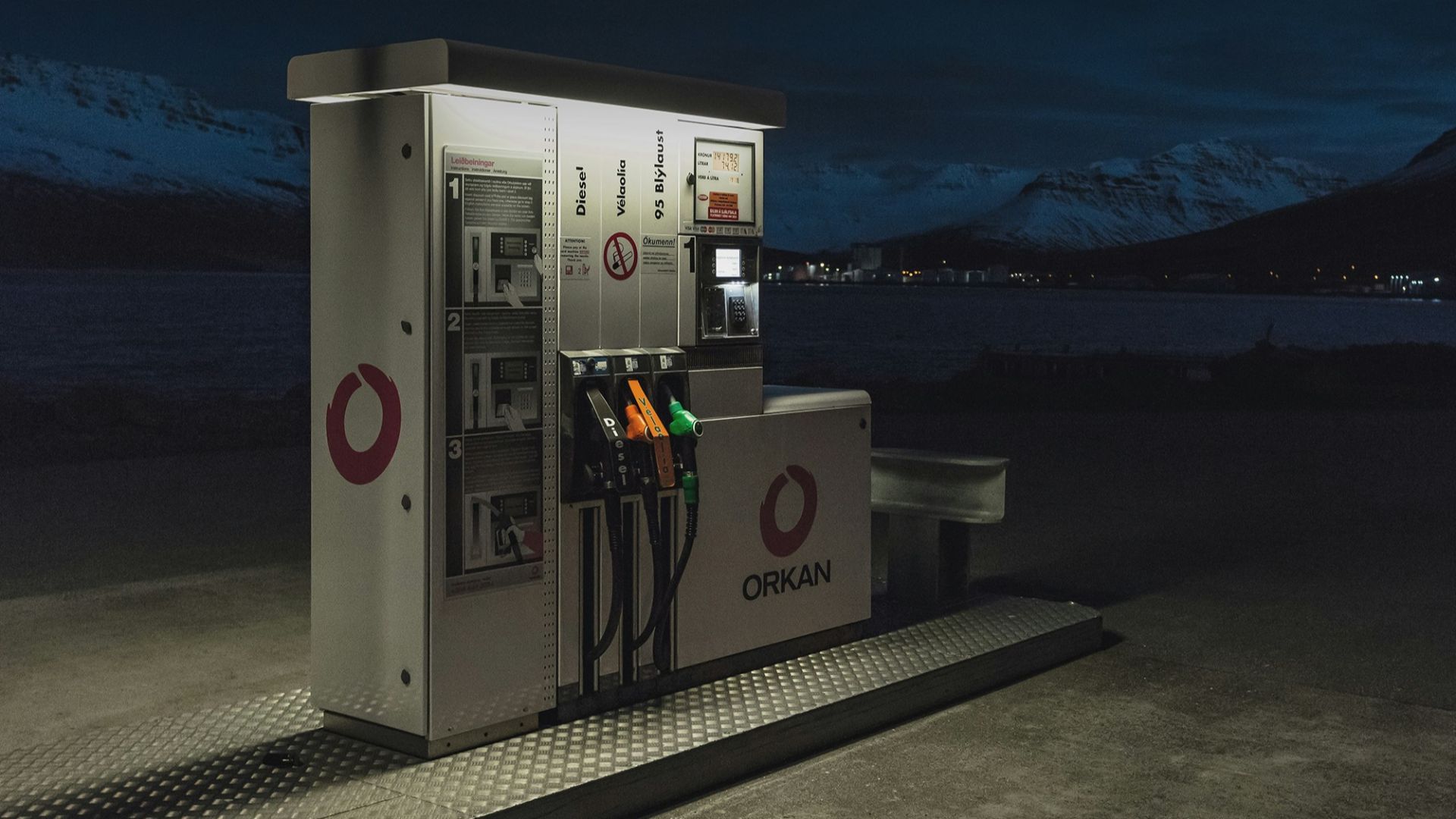 white Orcan fuel station