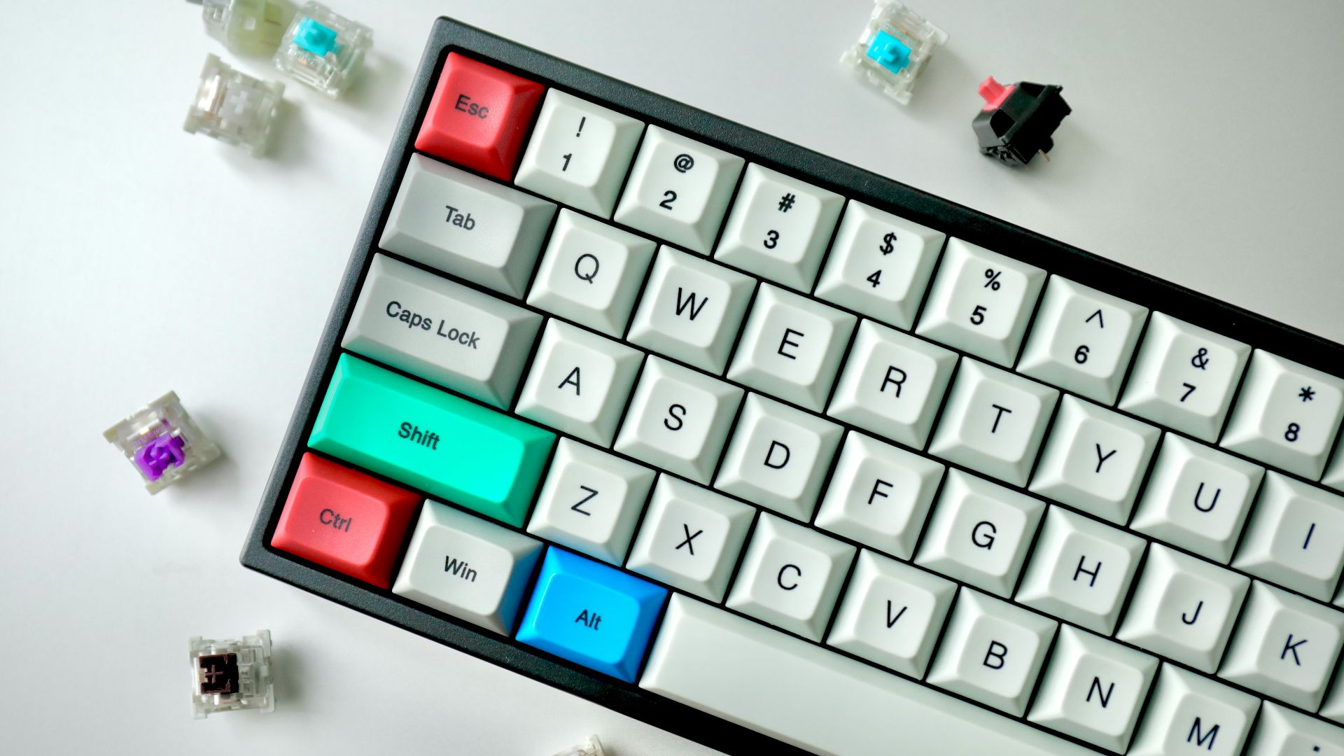 white green and blue computer keyboard