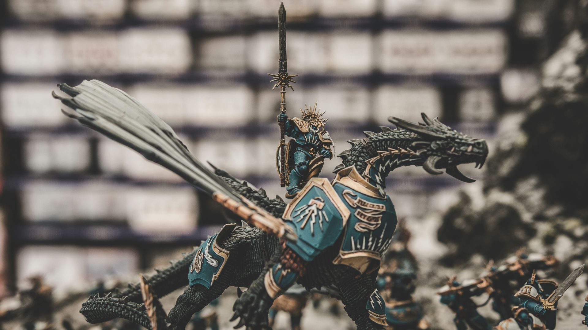photo of knight riding dragon action figure