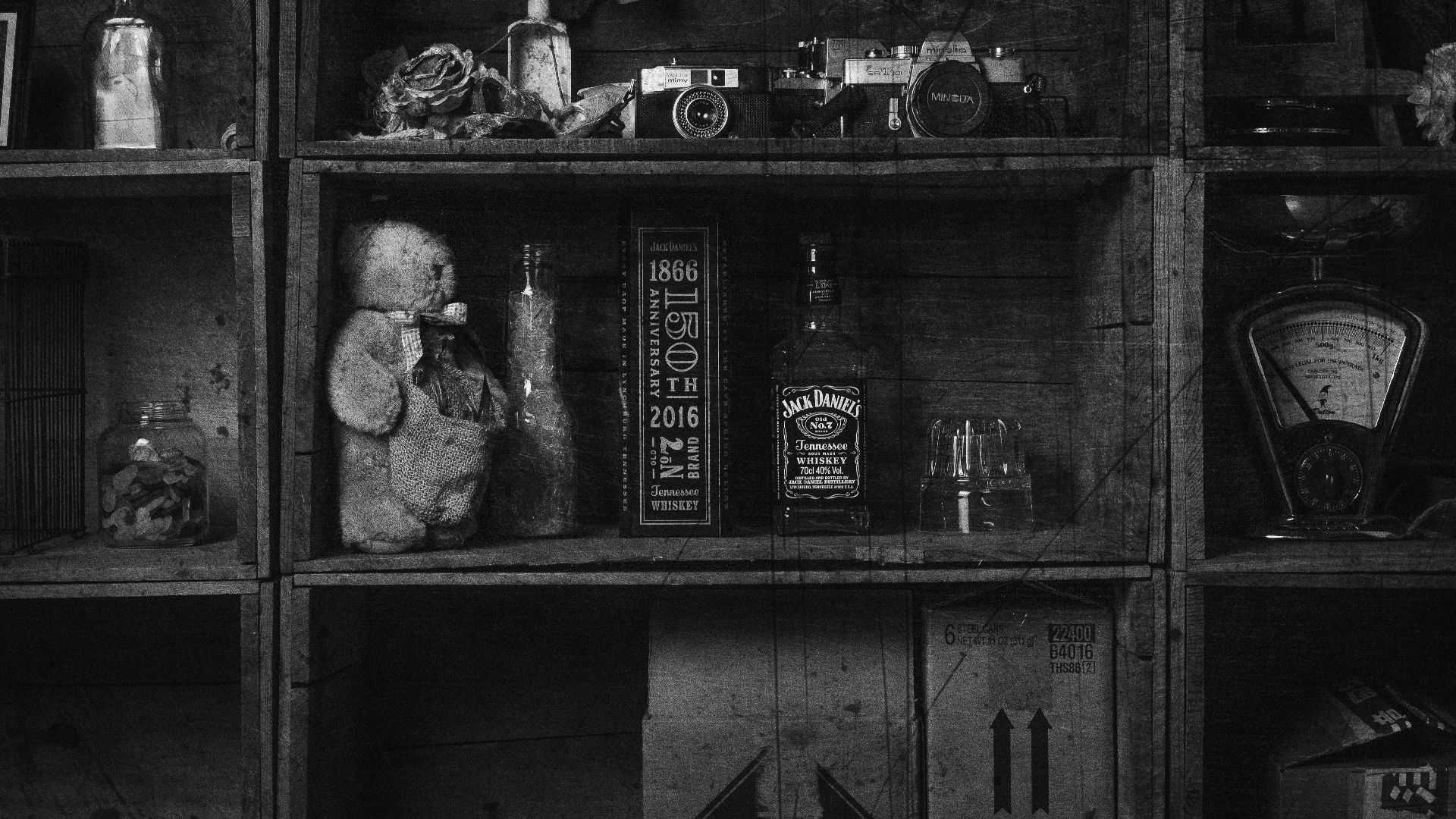 grayscale photo of man in black shirt