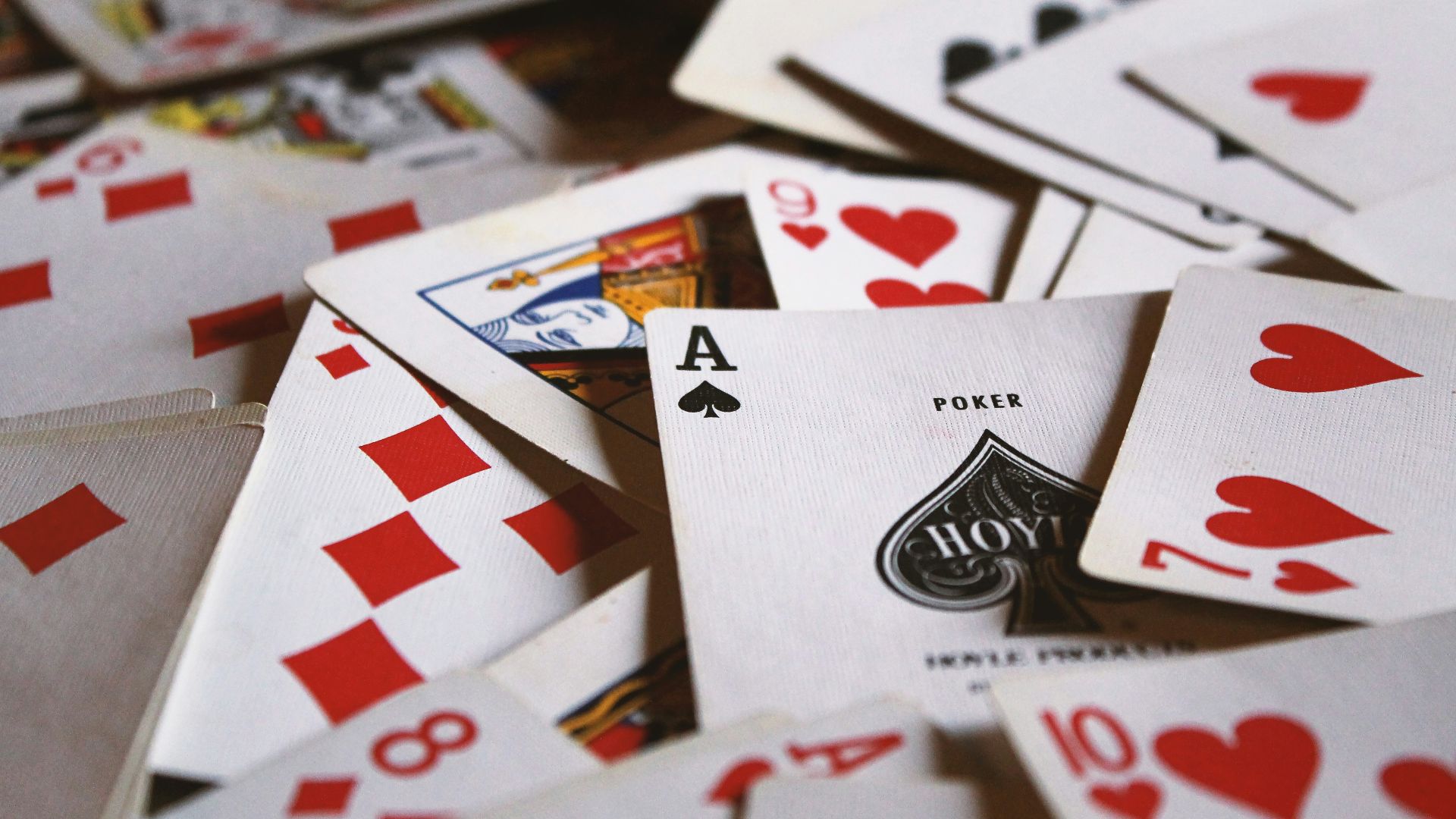 scattered playing cards