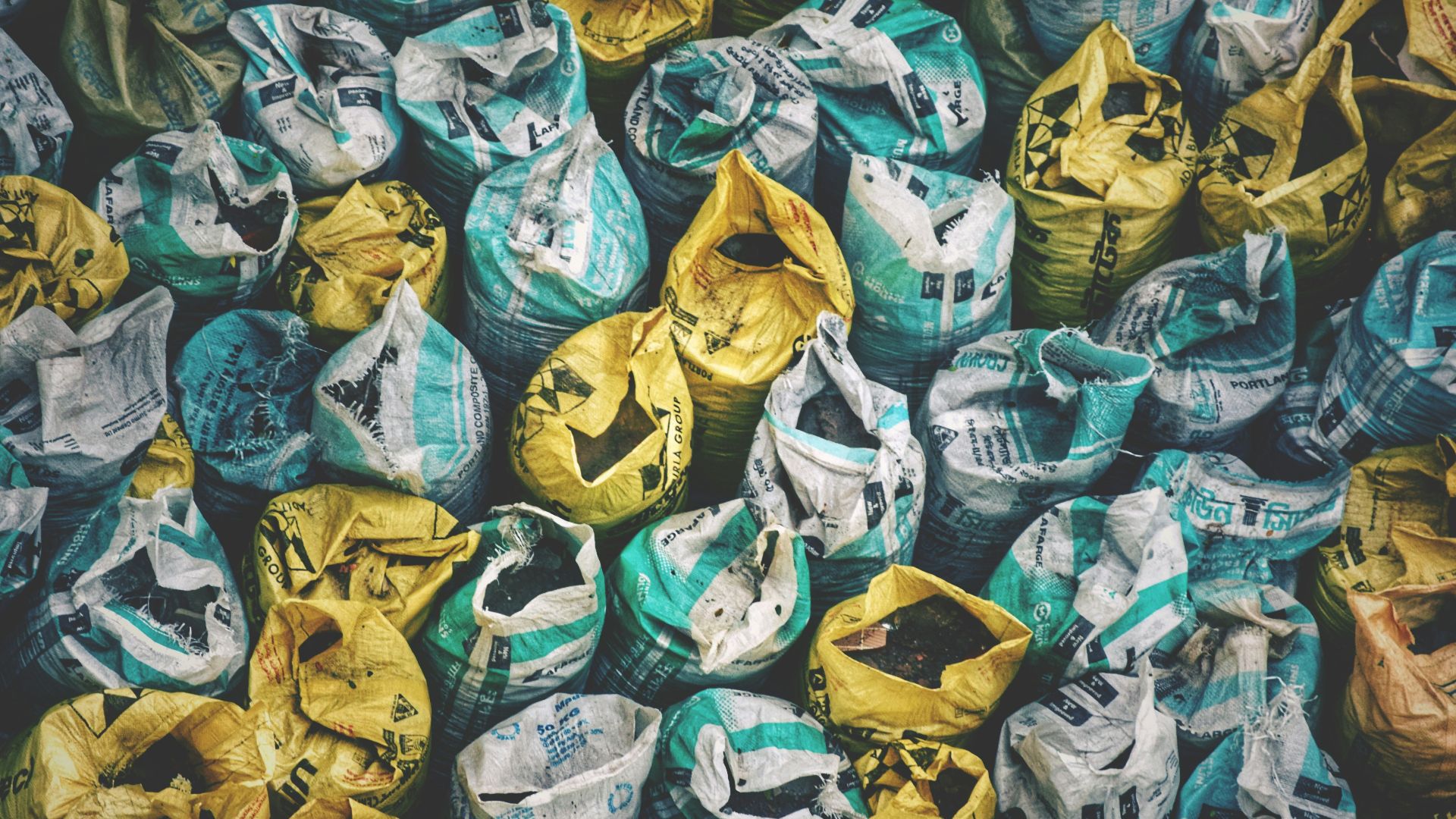 high-angle photography of assorted-color sack lot