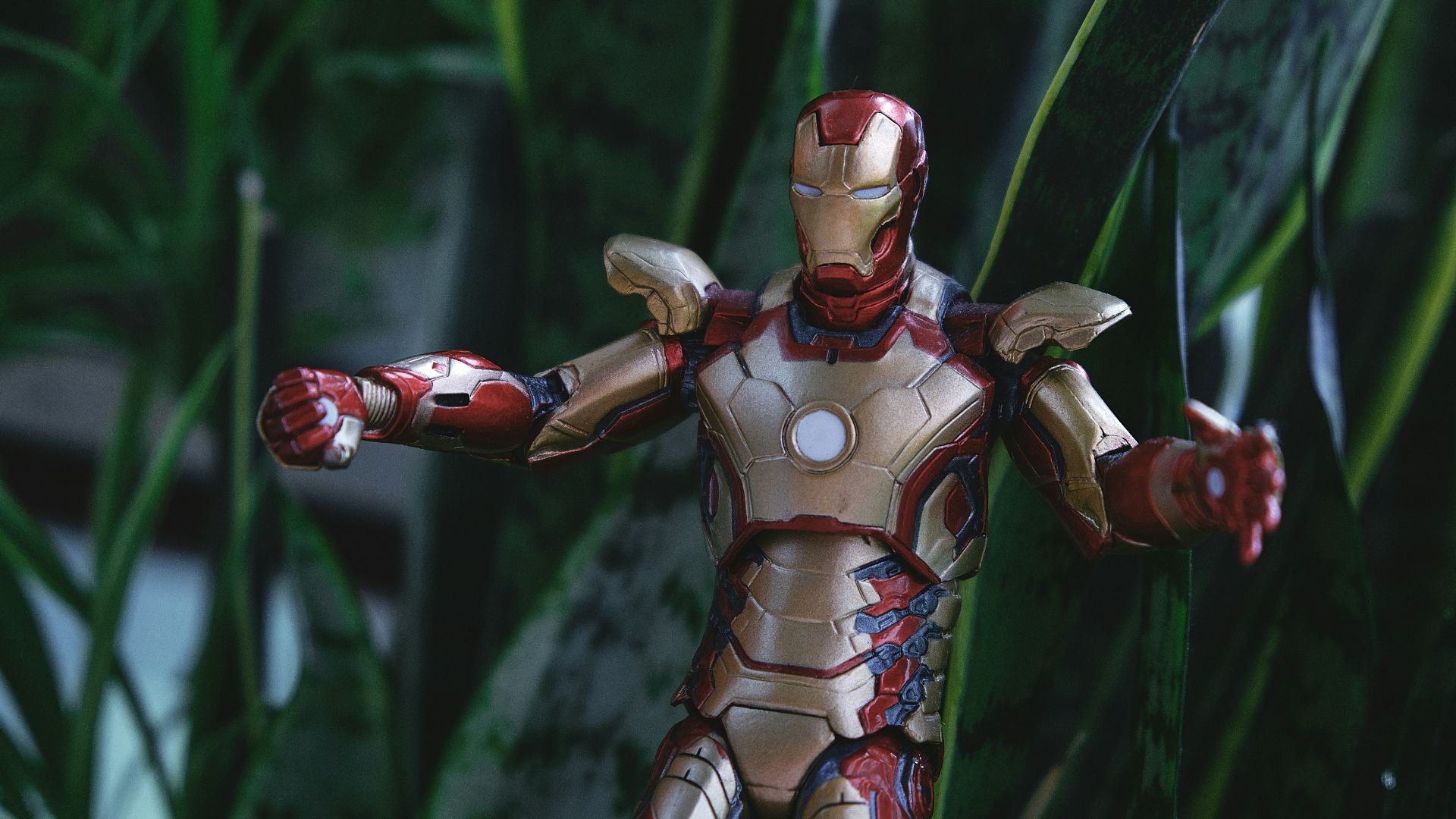 red haired woman in brown and red suit action figure