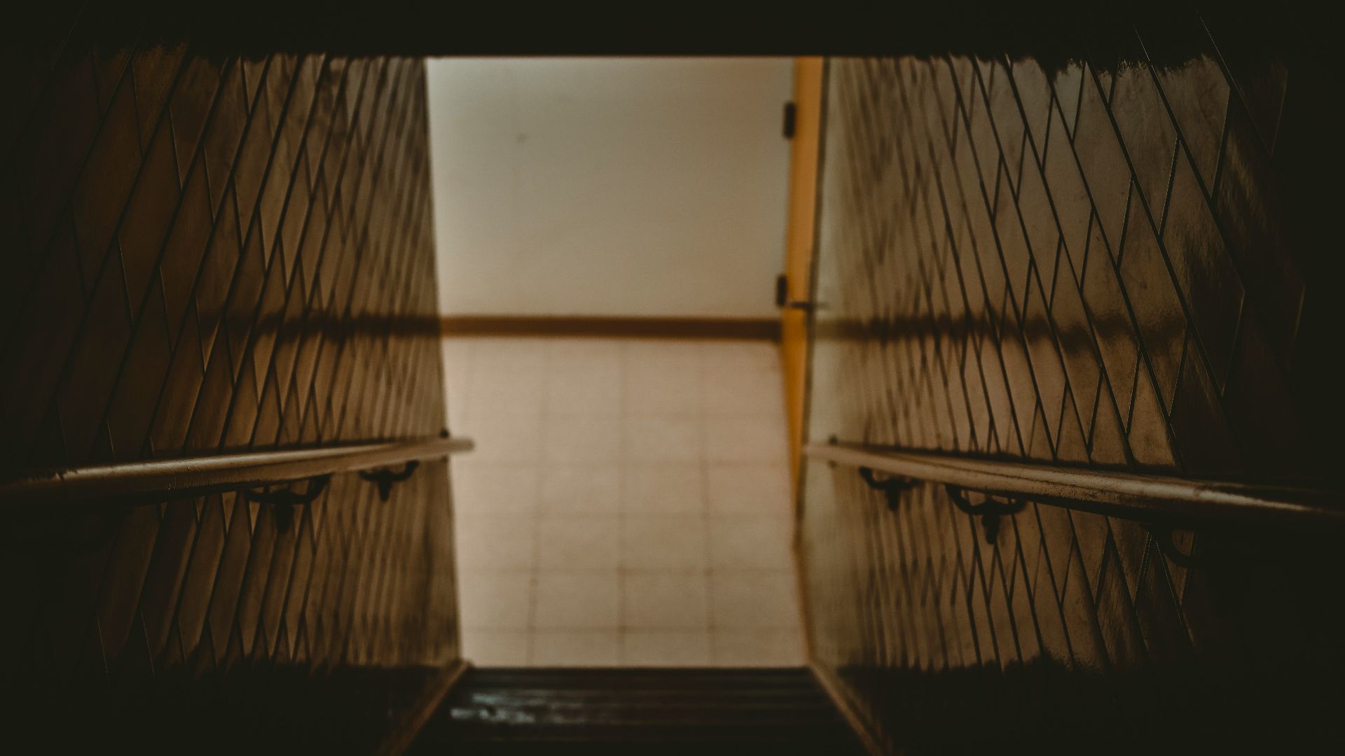 high-angle photography of stair