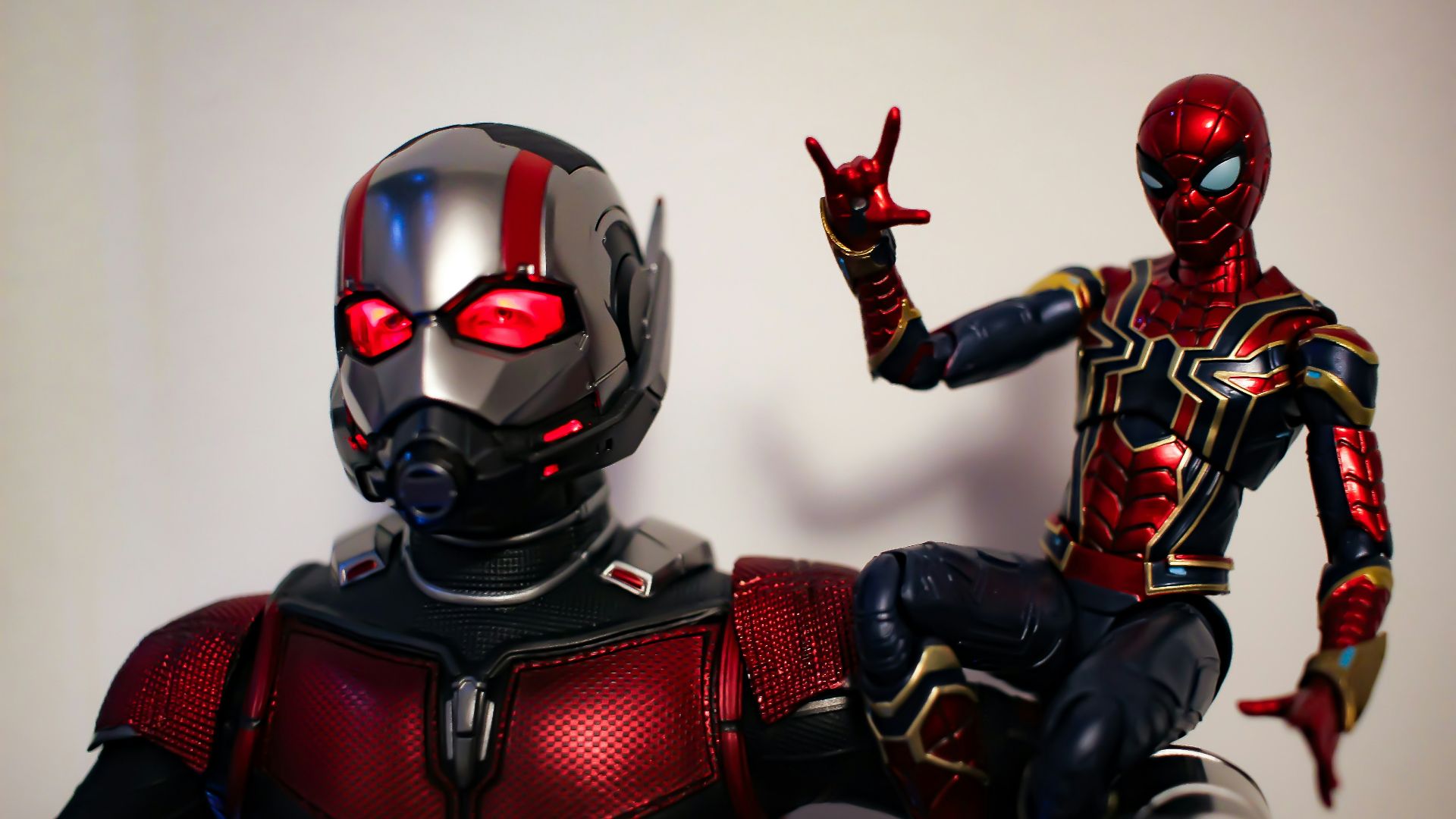 red and black robot action figure