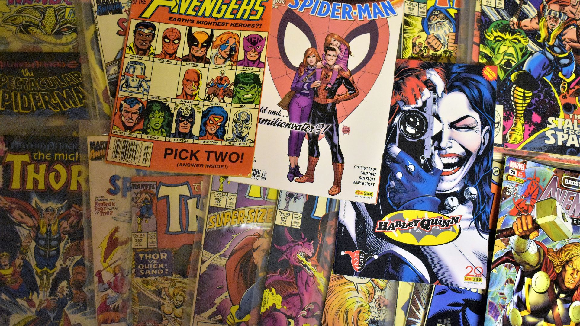 the joker comic book on brown wooden table