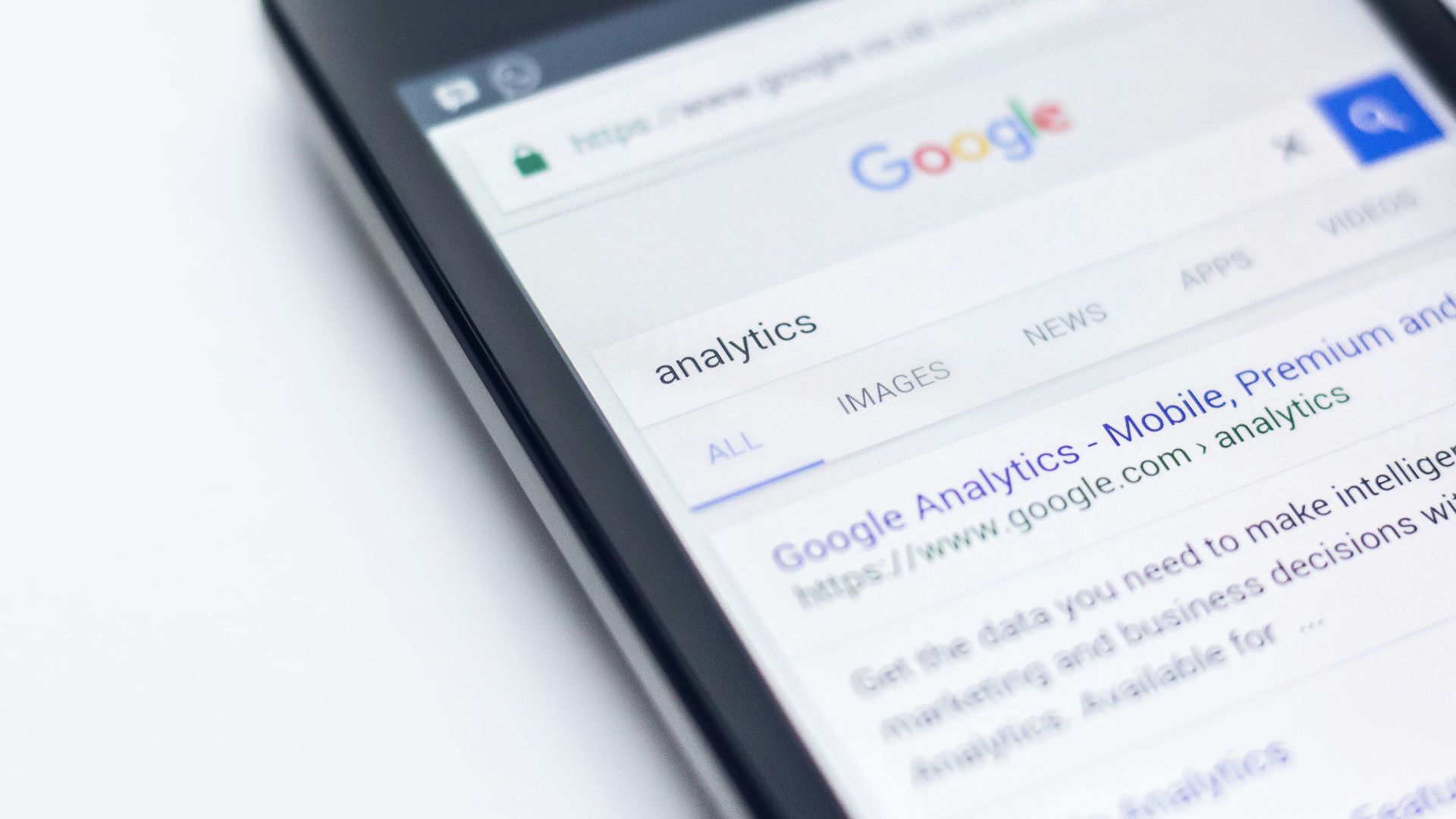 smartphone showing Google site