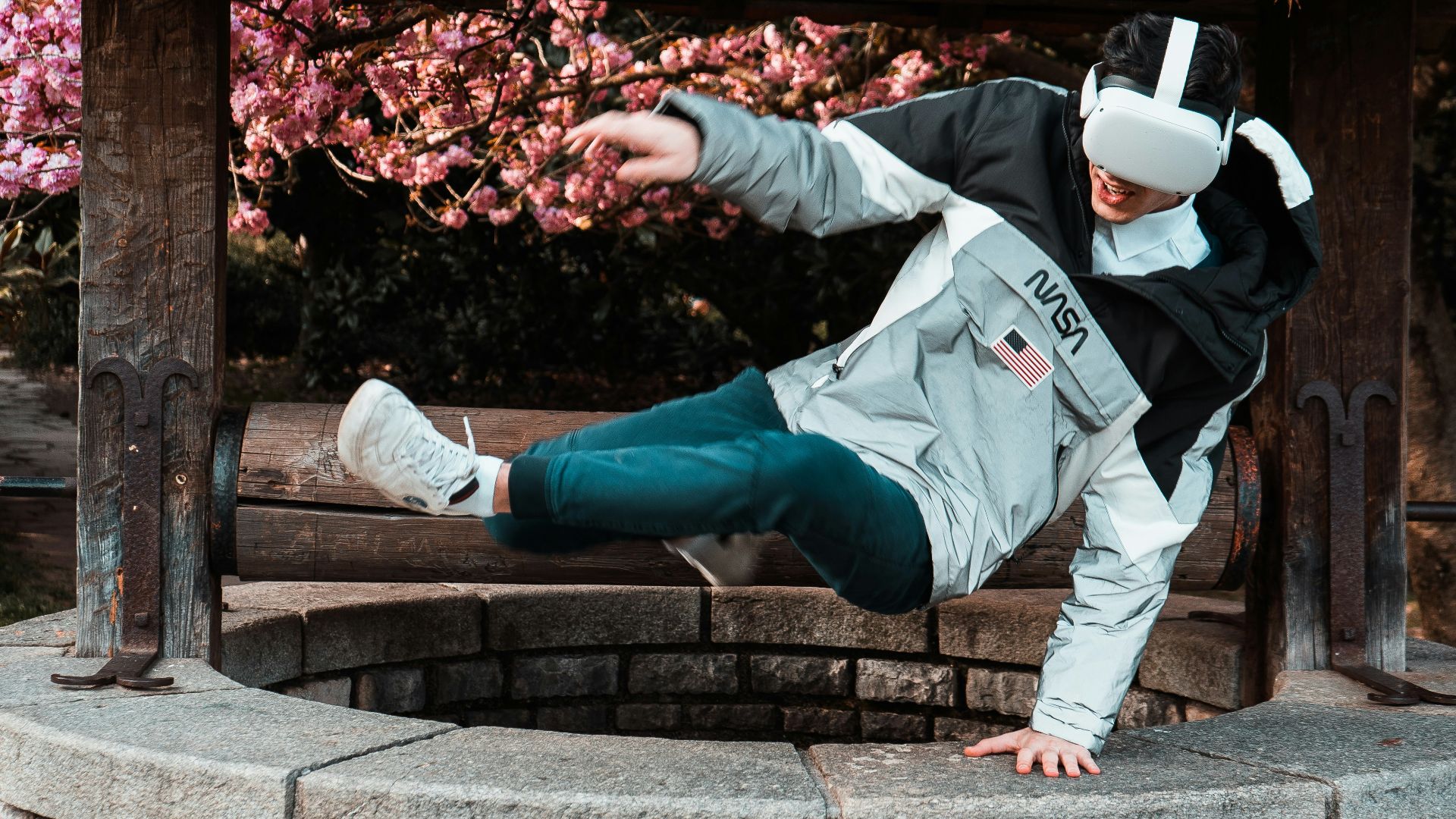 a man is doing a trick on a bench