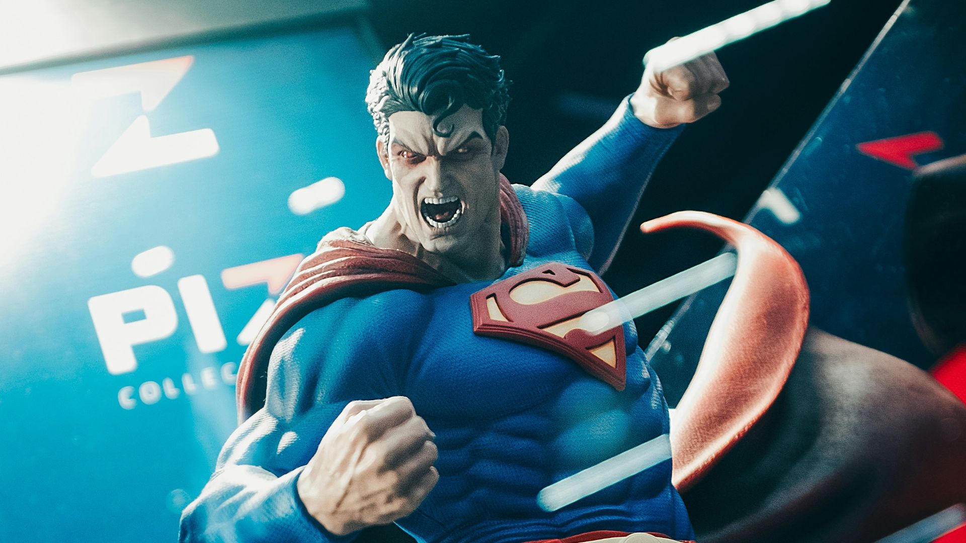 a statue of a man in a superman suit