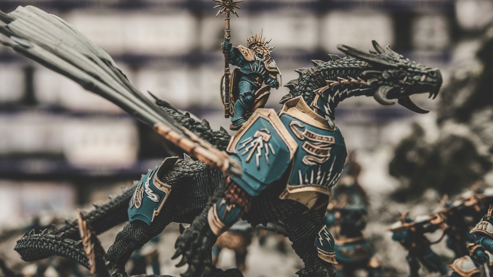 photo of knight riding dragon action figure