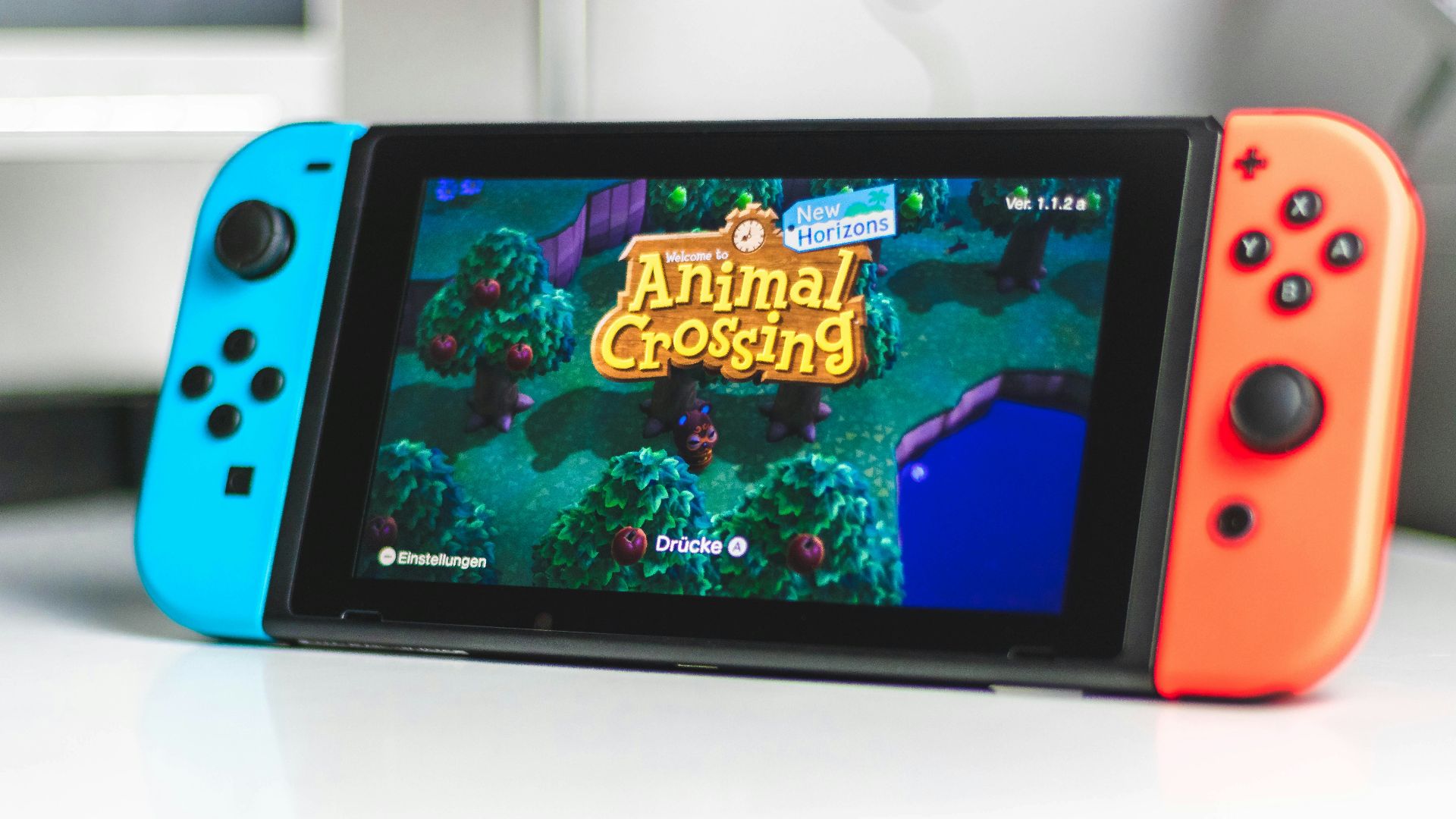 blue nintendo switch game console