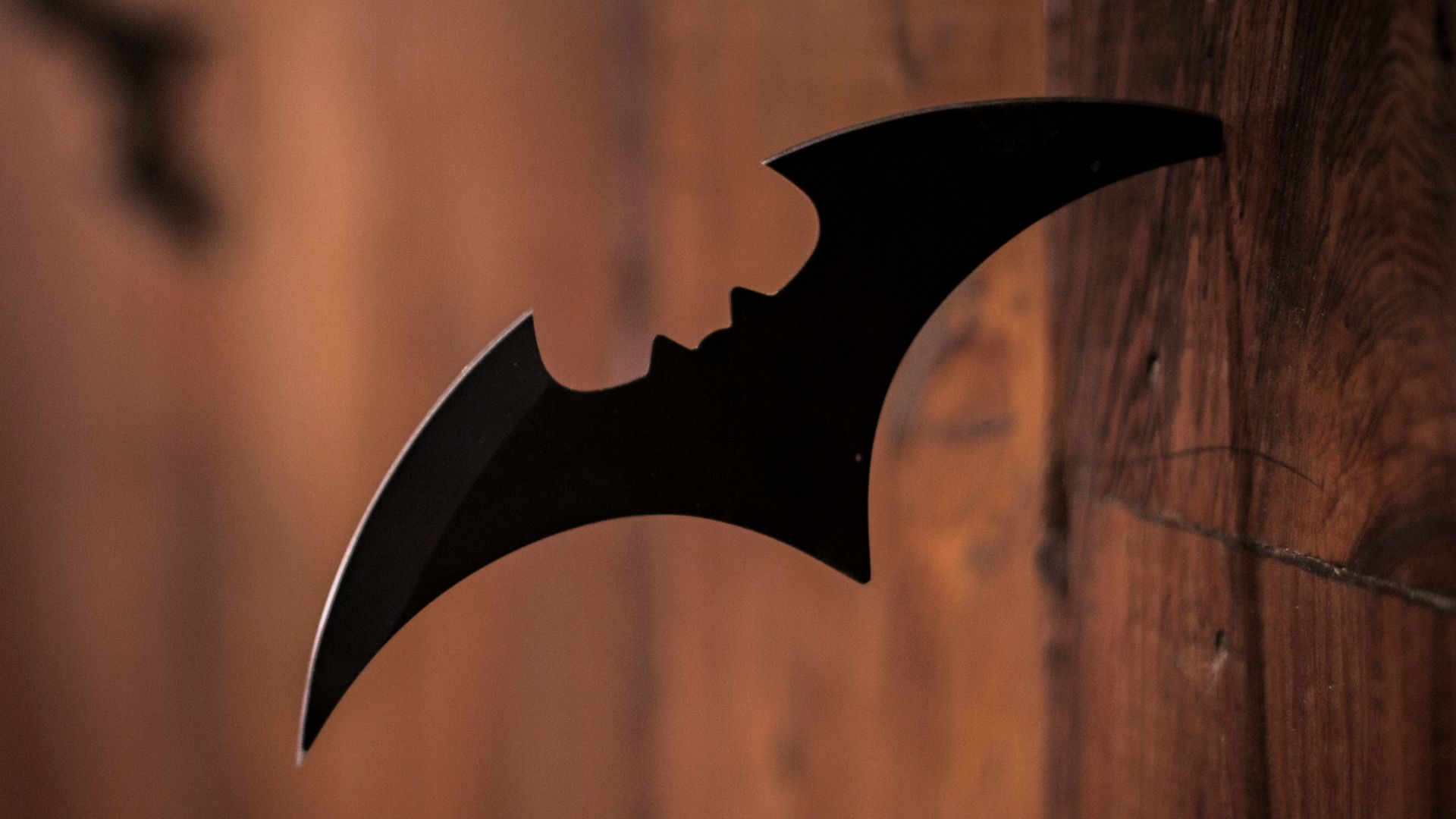 closeup photo of shuriken on wood