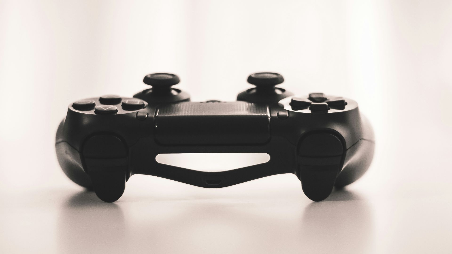 black wireless game controller