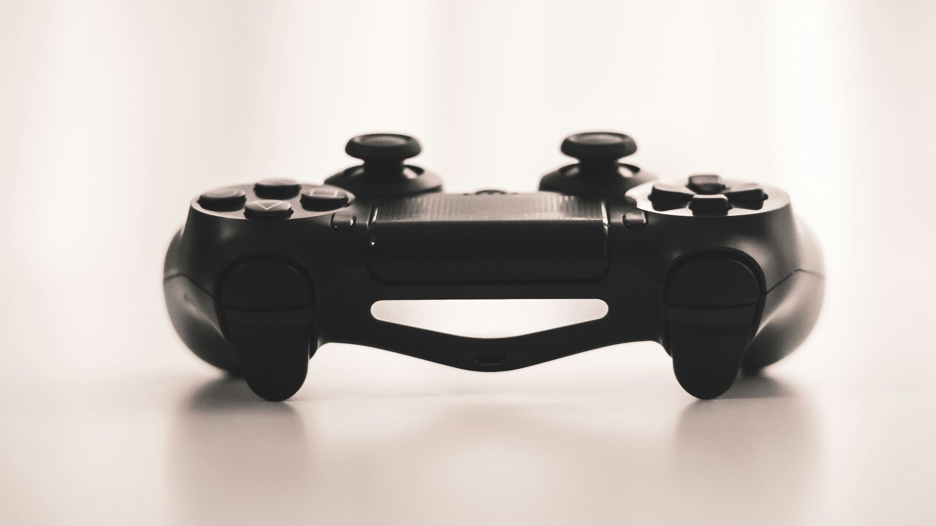 black wireless game controller